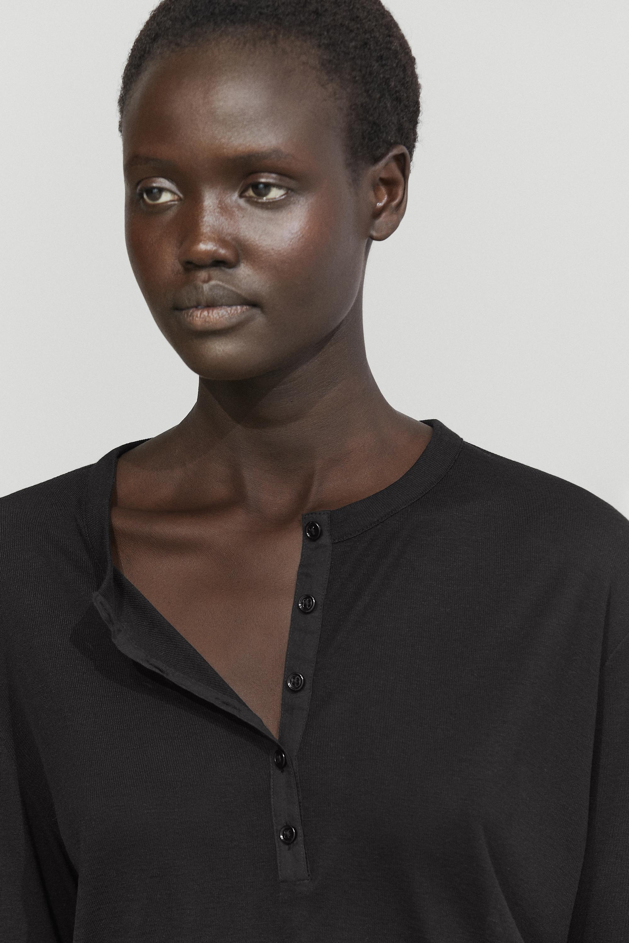 Massimo Dutti Düğmeli yaka t-shirt görsel 2