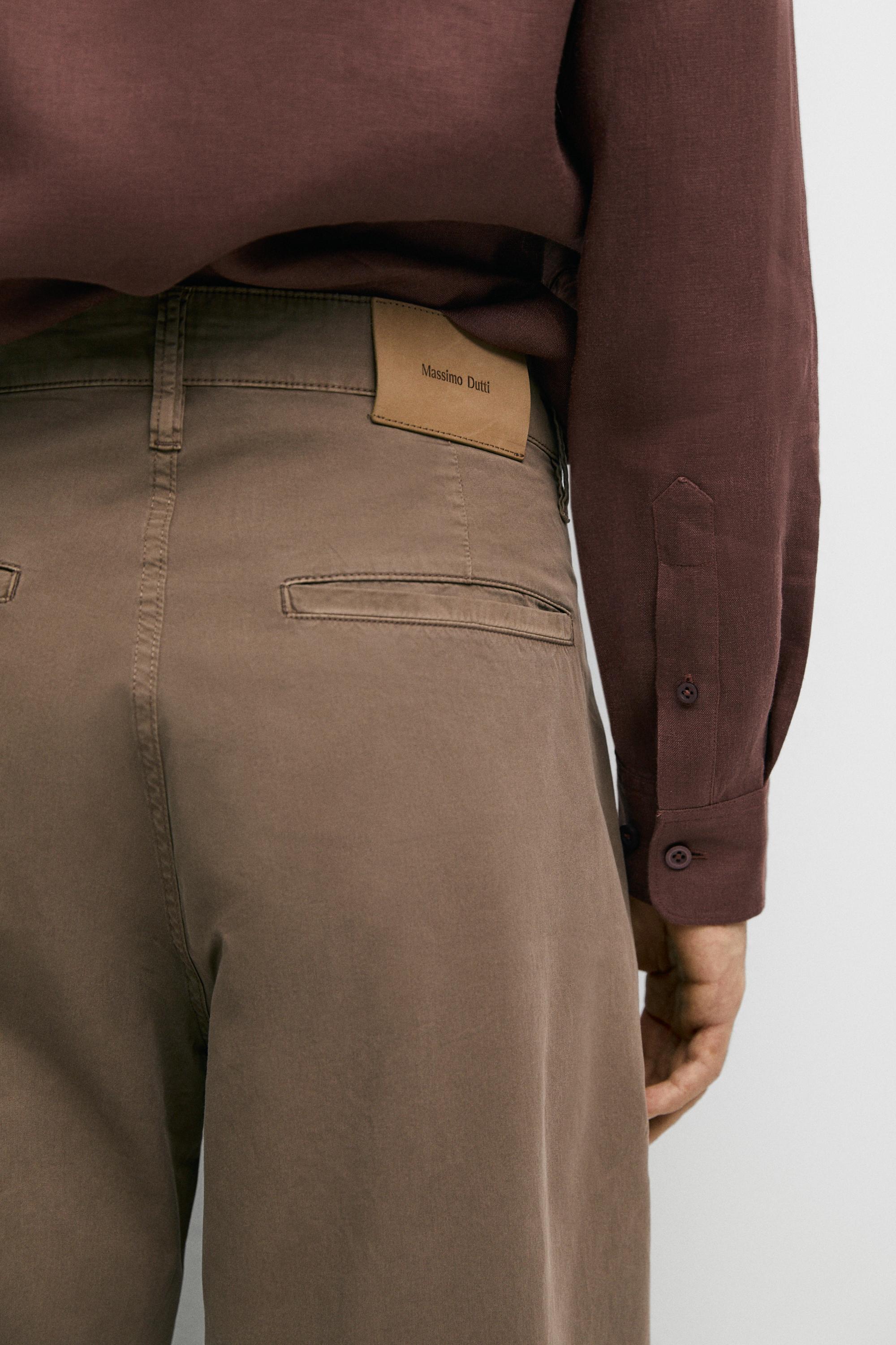 Barrel fit poplin denim-effect pants — OCHRE