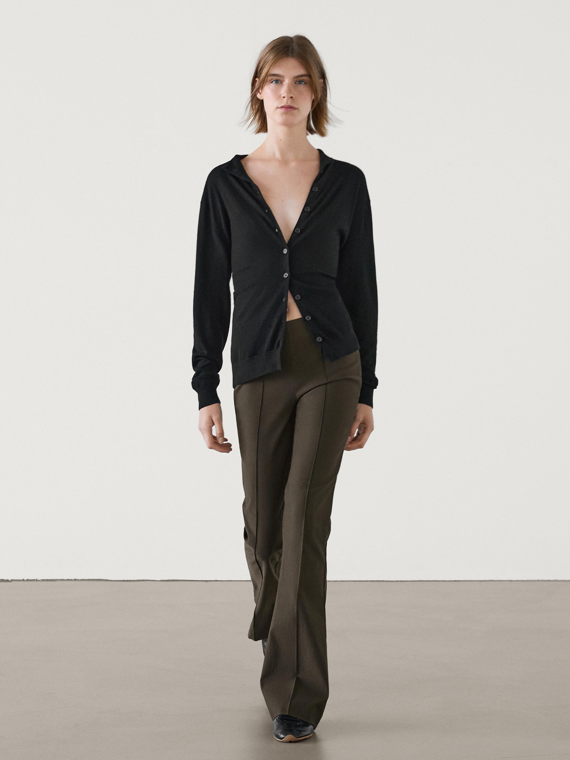 Stretch flare fit trousers