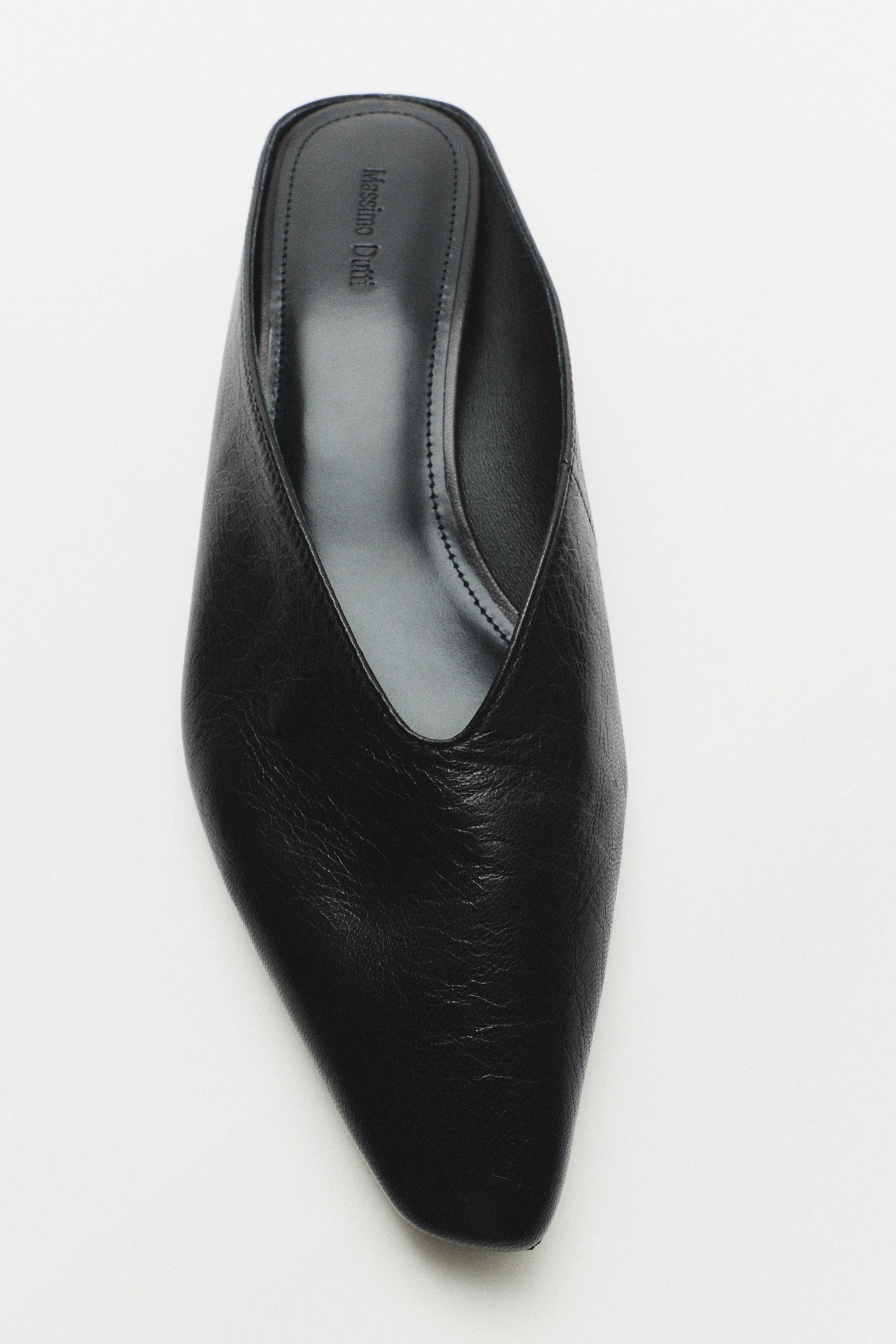 Soft leather mules — BLACK