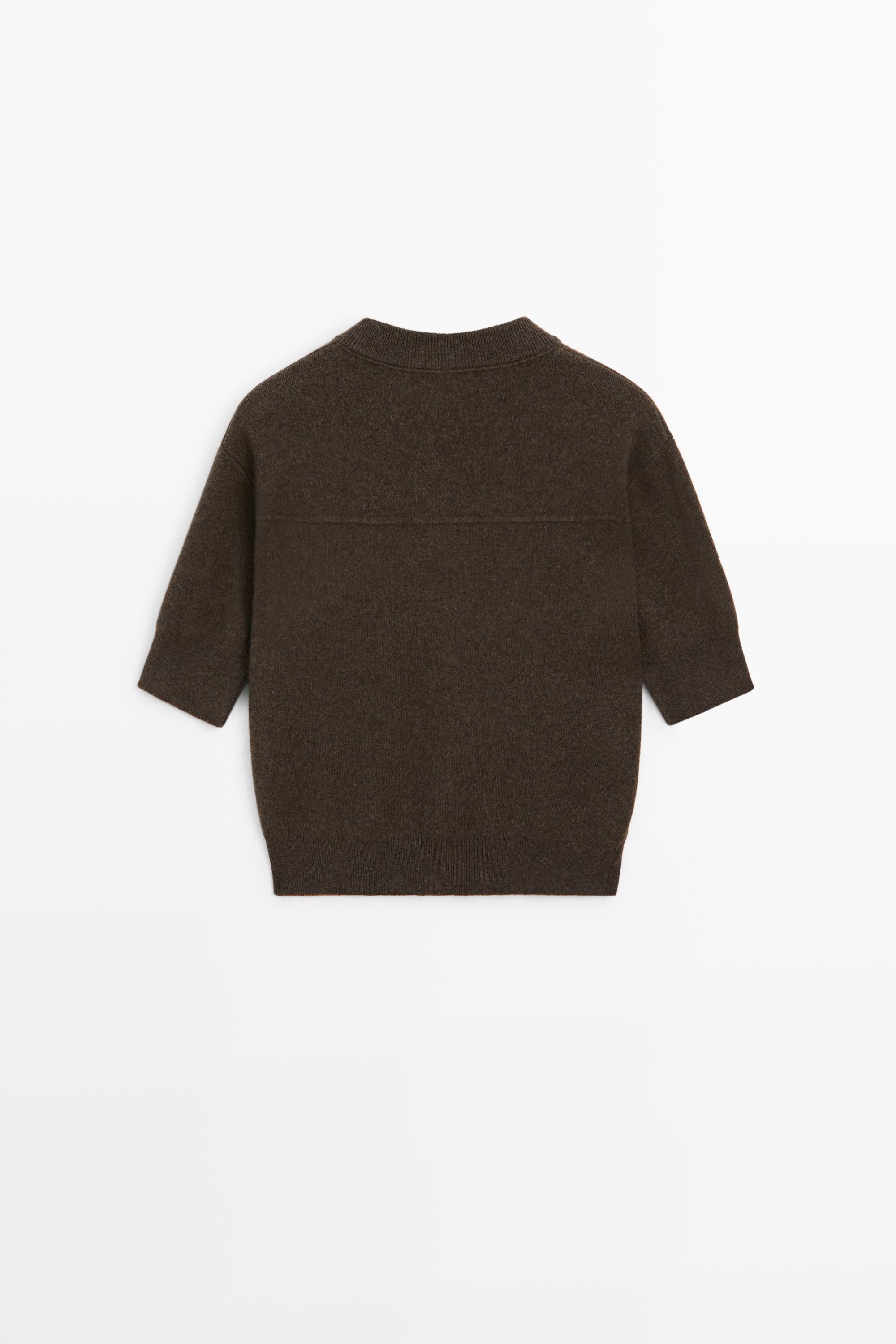Short sleeve knit cardigan with pockets - thumbnail 6