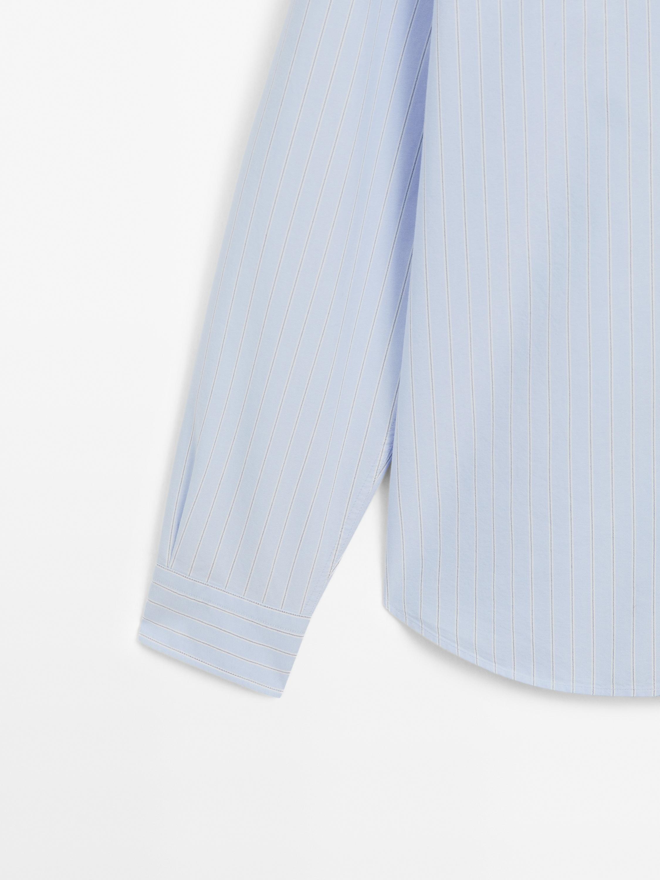 100% cotton striped Oxford shirt