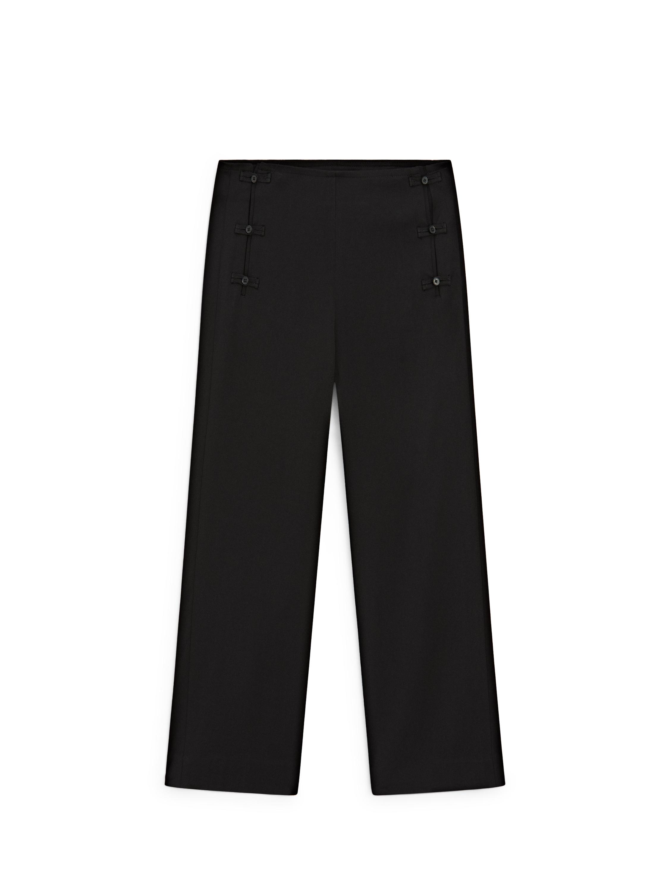 Capris with button details — BLACK