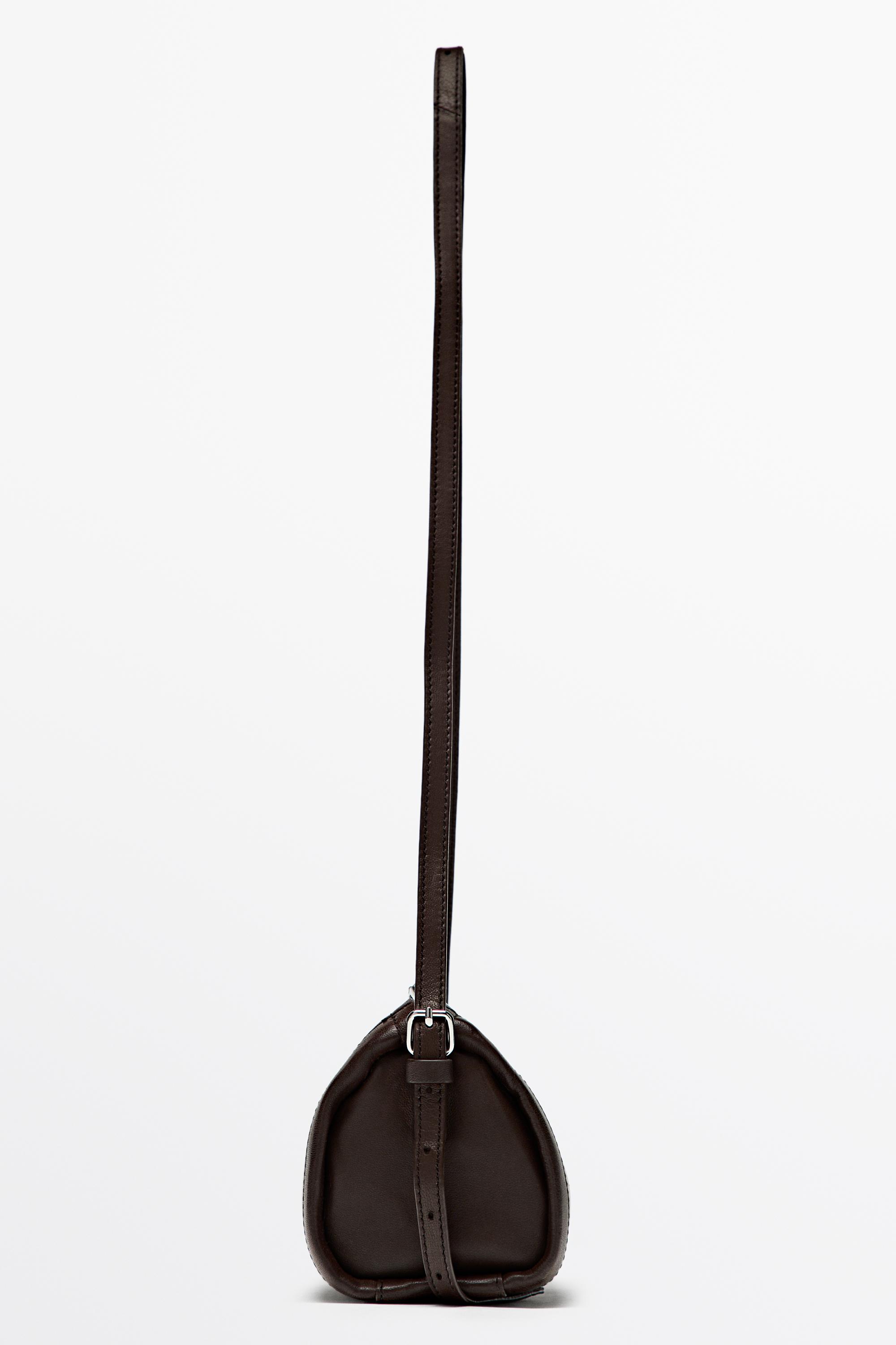 Nappa leather crossbody bag — BROWN