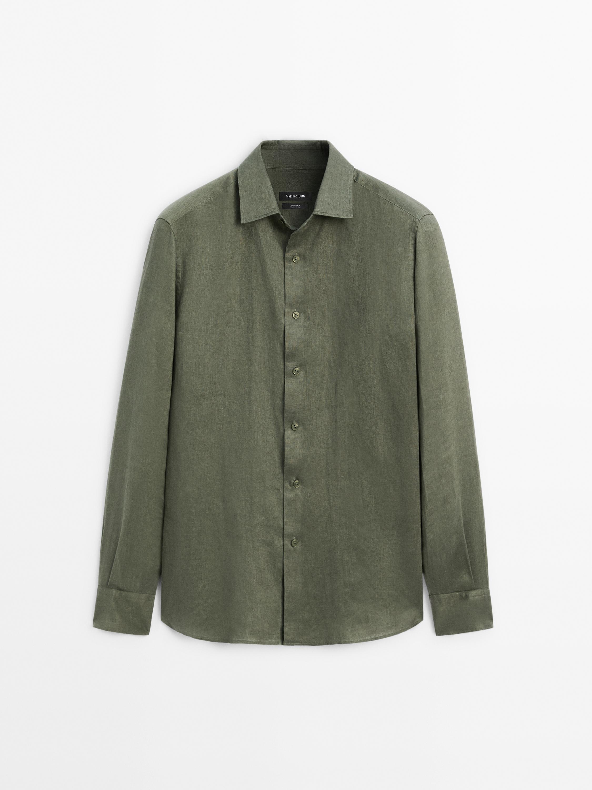100% linen slim fit shirt