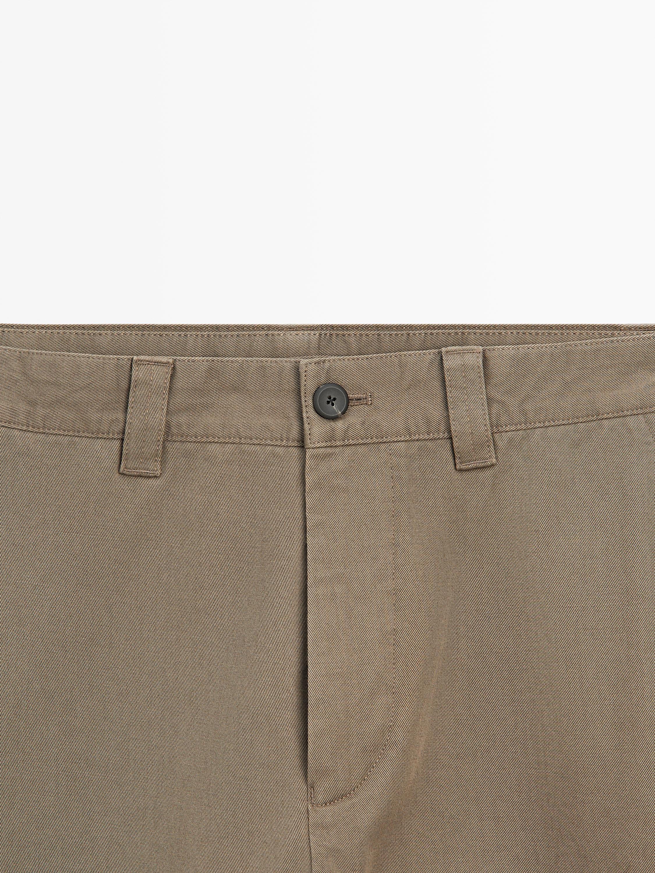 Relaxed fit cotton trousers — MINK