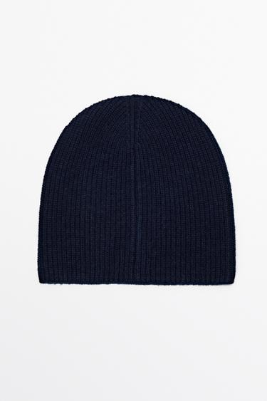 100% cashmere knit beanie — NAVY BLUE 1