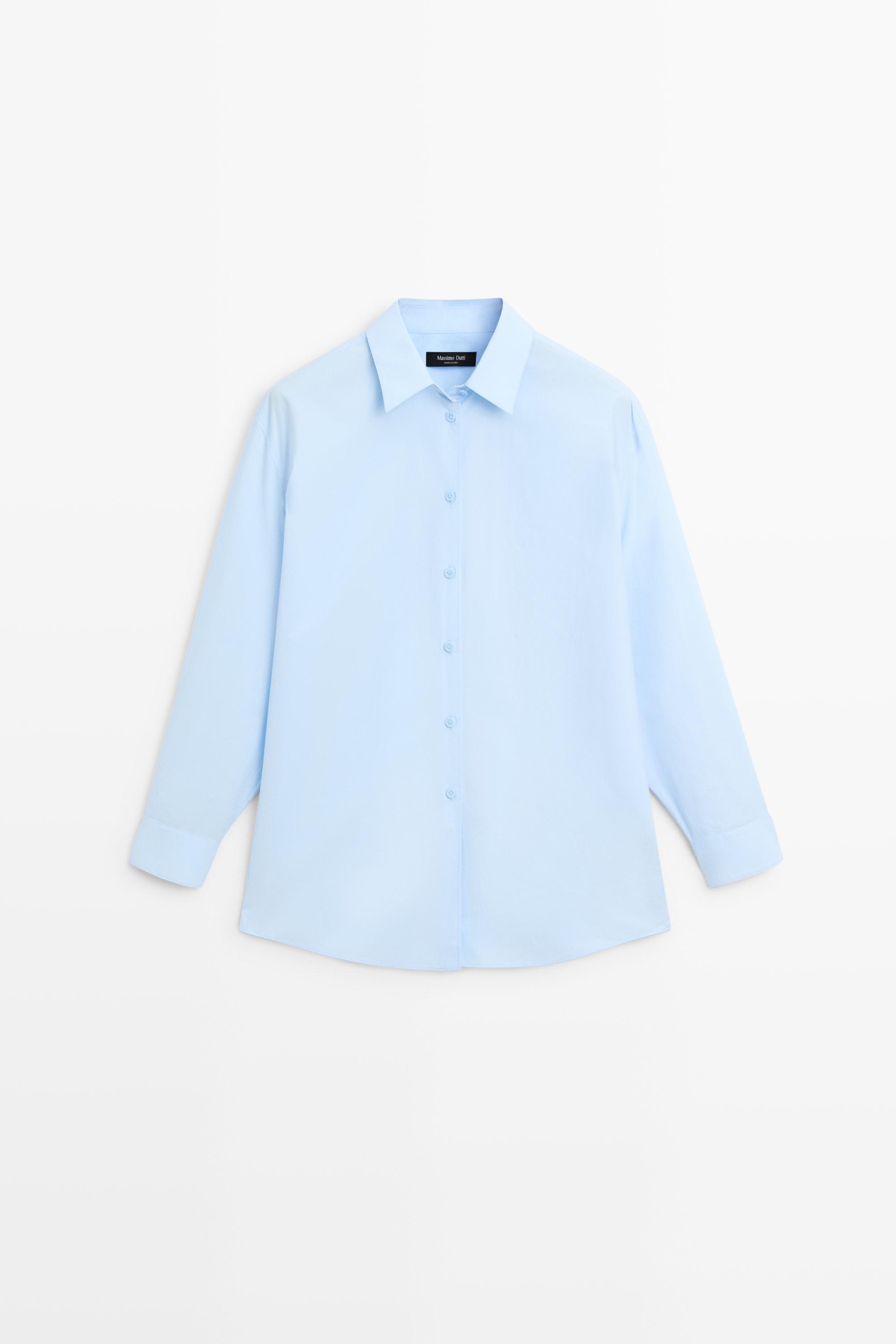 100% cotton poplin shirt — SKY BLUE