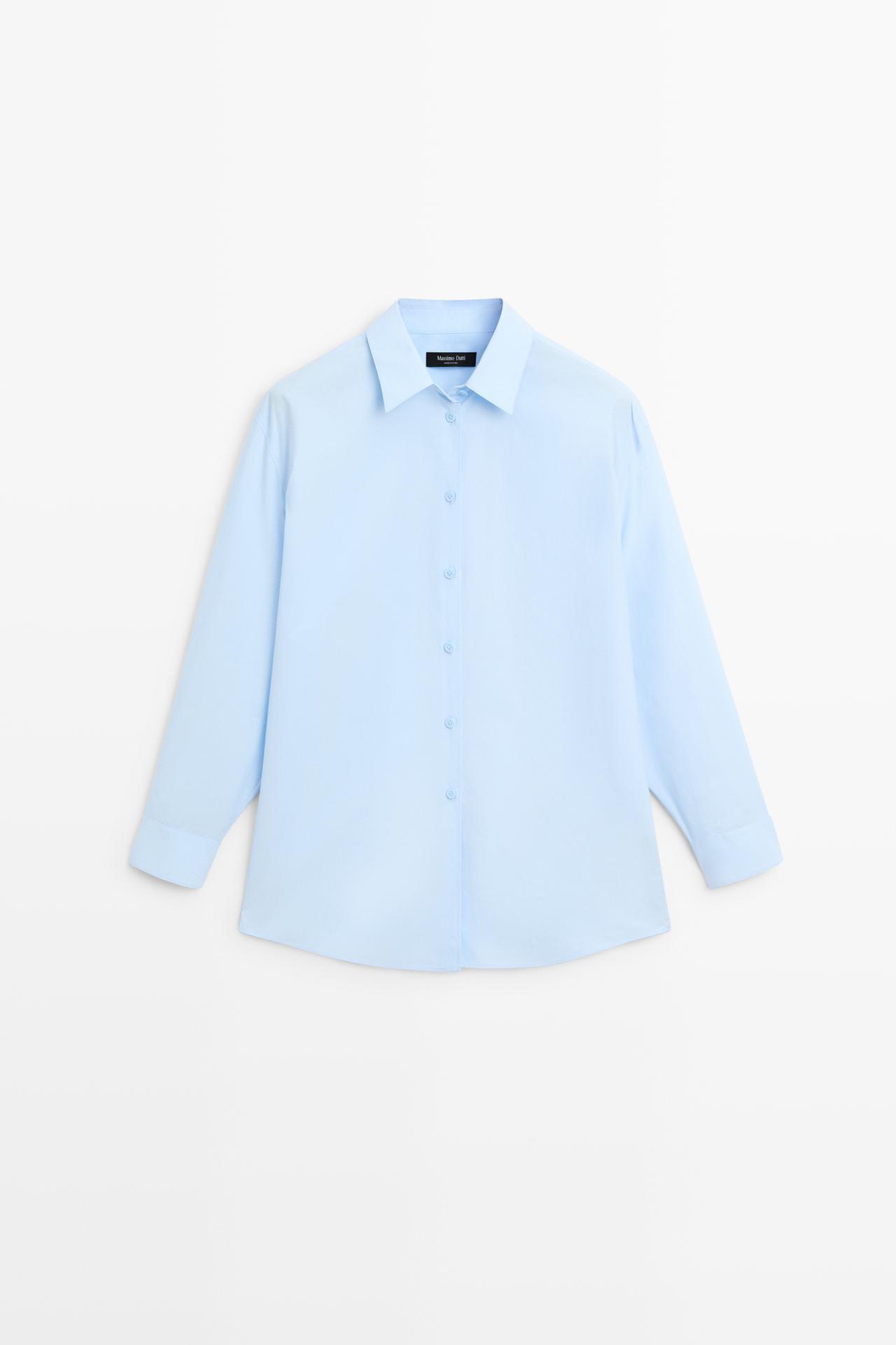 100% cotton poplin shirt — SKY BLUE