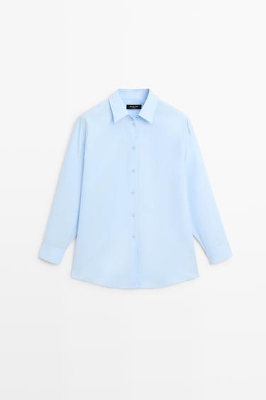 100% cotton poplin shirt — SKY BLUE 2