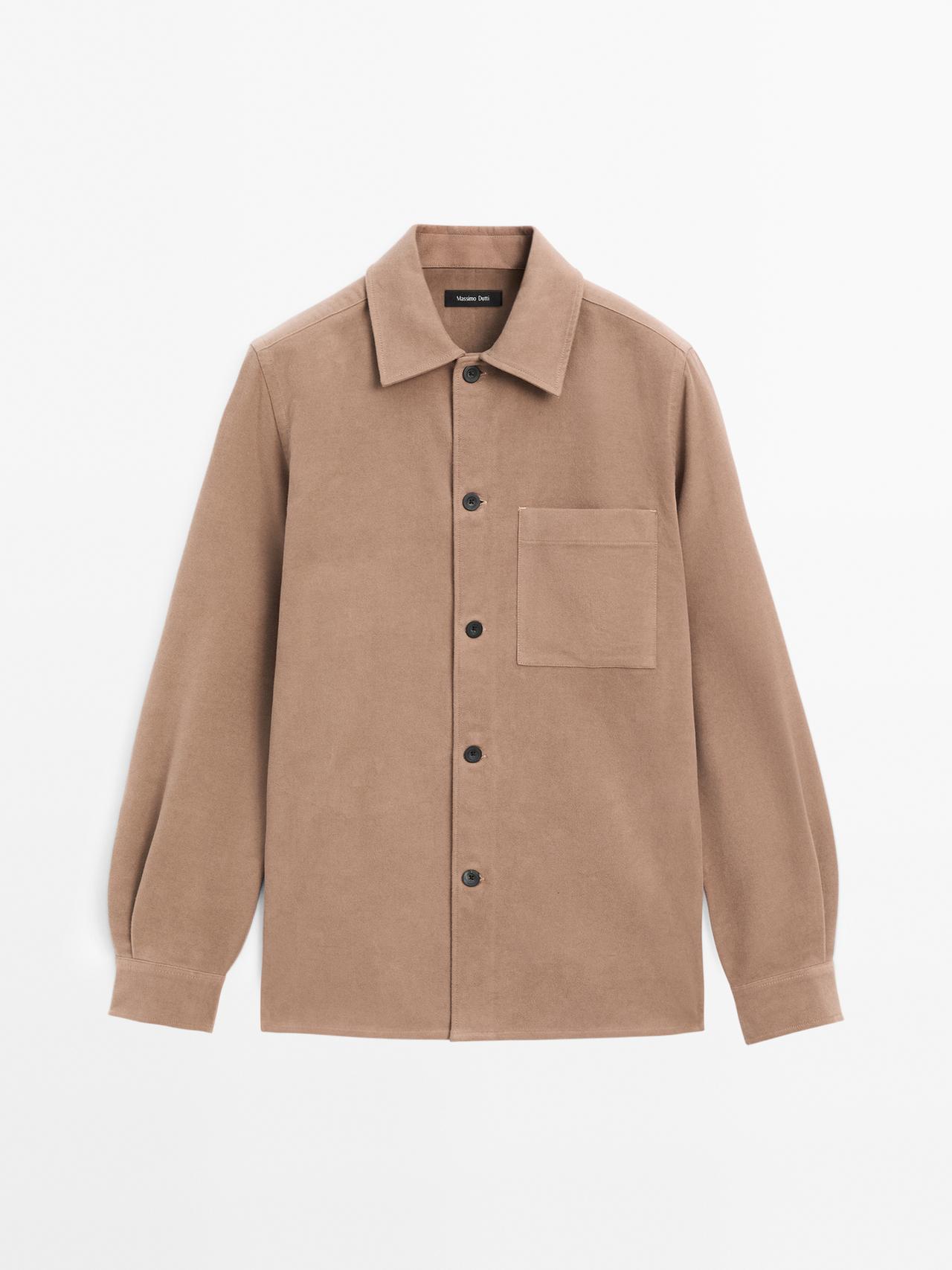 Massimo Dutti - Herre - Skjortejakke I 100 % Bomuld - Mink - Xl