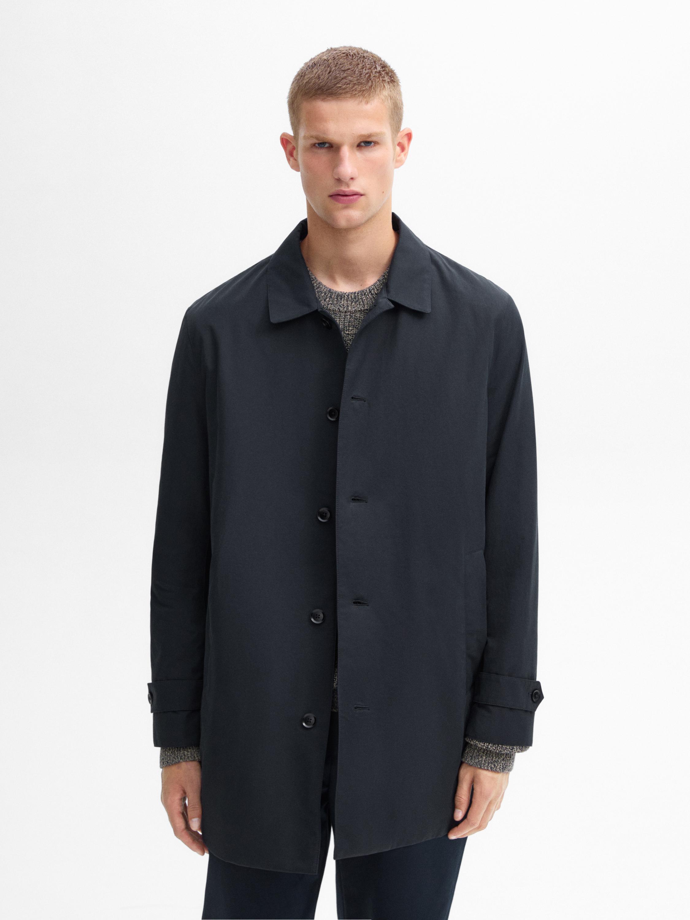 Cotton blend technical trench coat