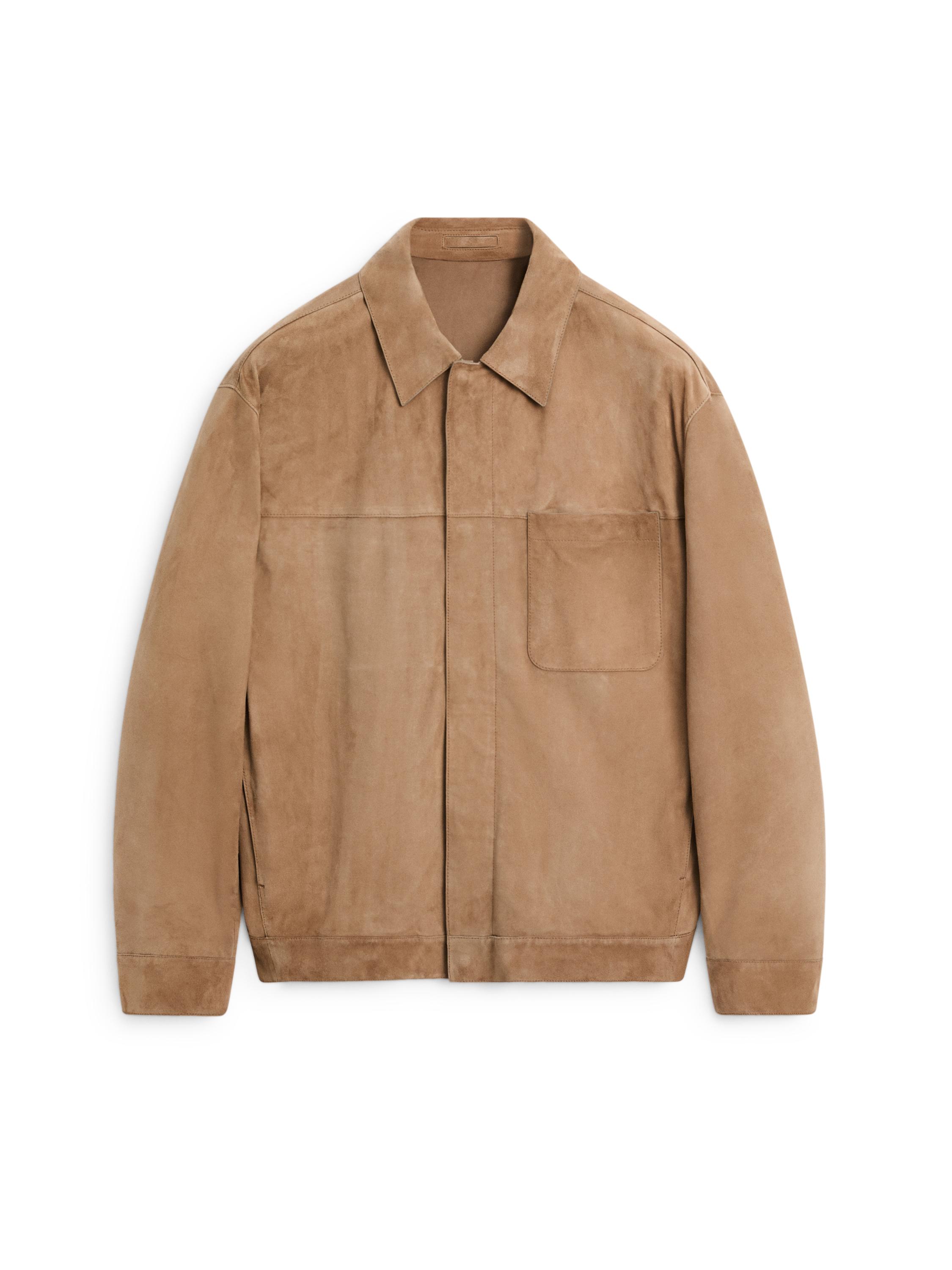 Suede leather jacket with pocket detail — MINK