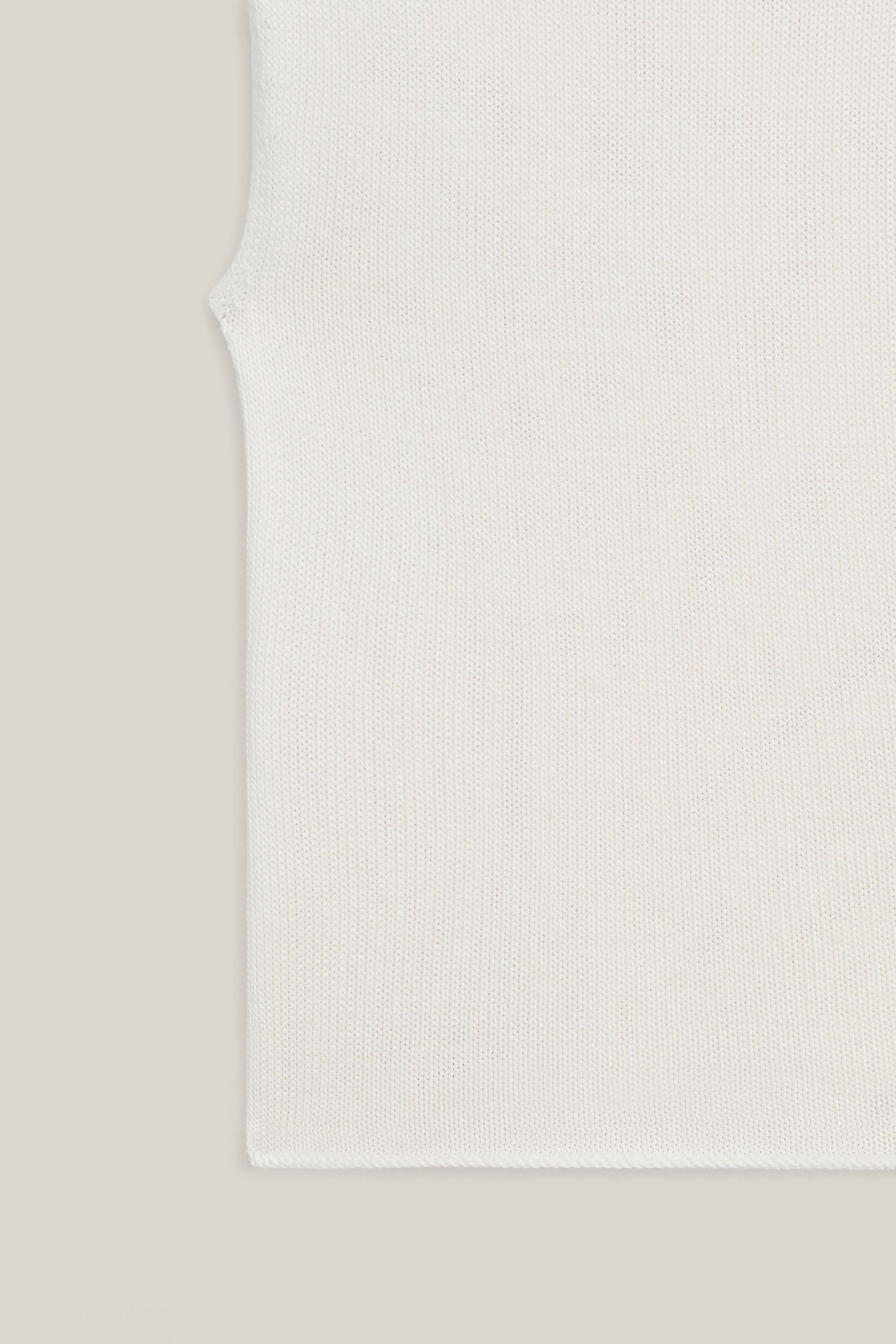 Knit cotton and silk mock turtleneck top - LIMITED EDITION — CREAM