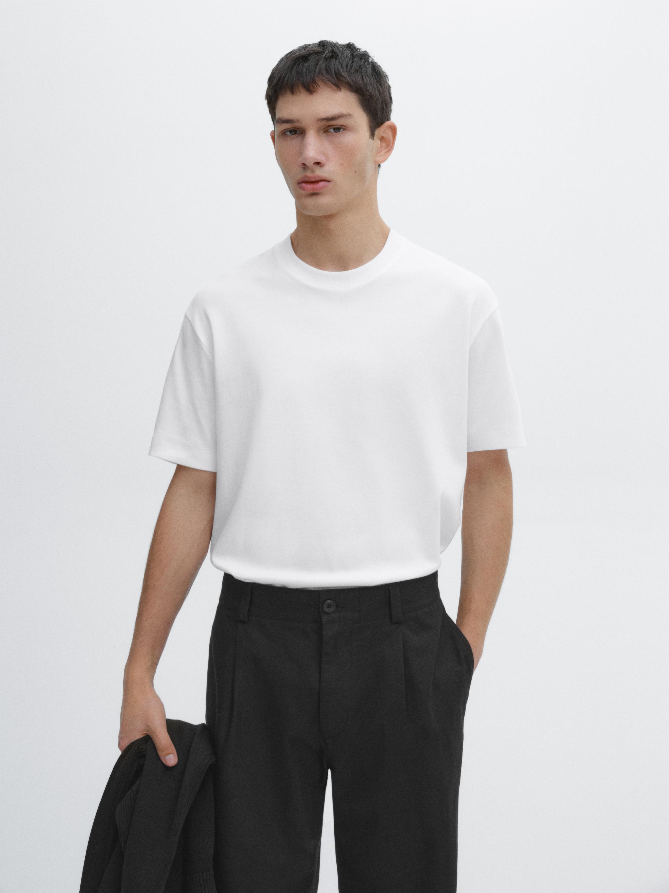 100% cotton short sleeve T-shirt — WHITE