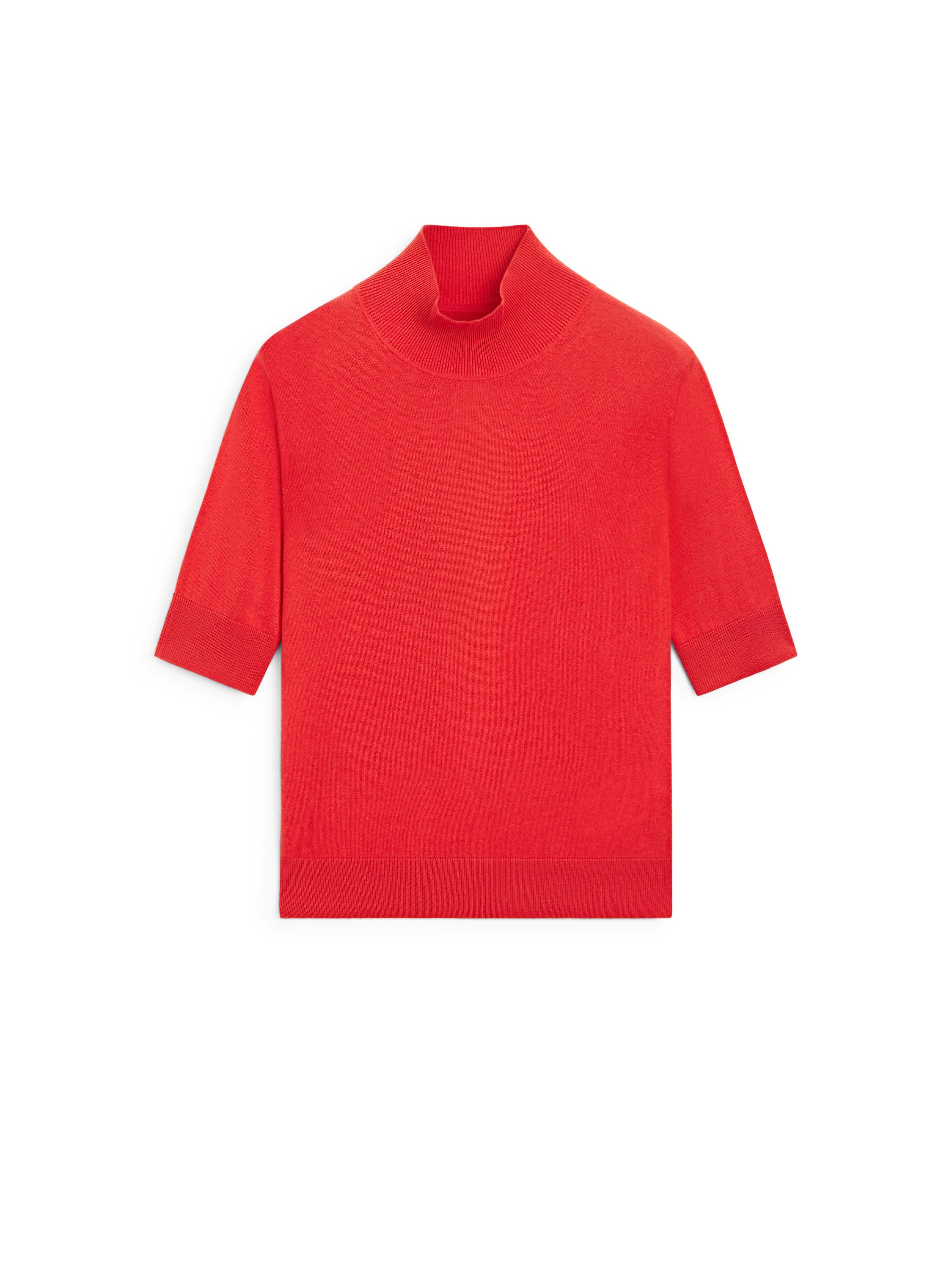 Silk blend knit sweater with back detail - STUDIO — ORANGE