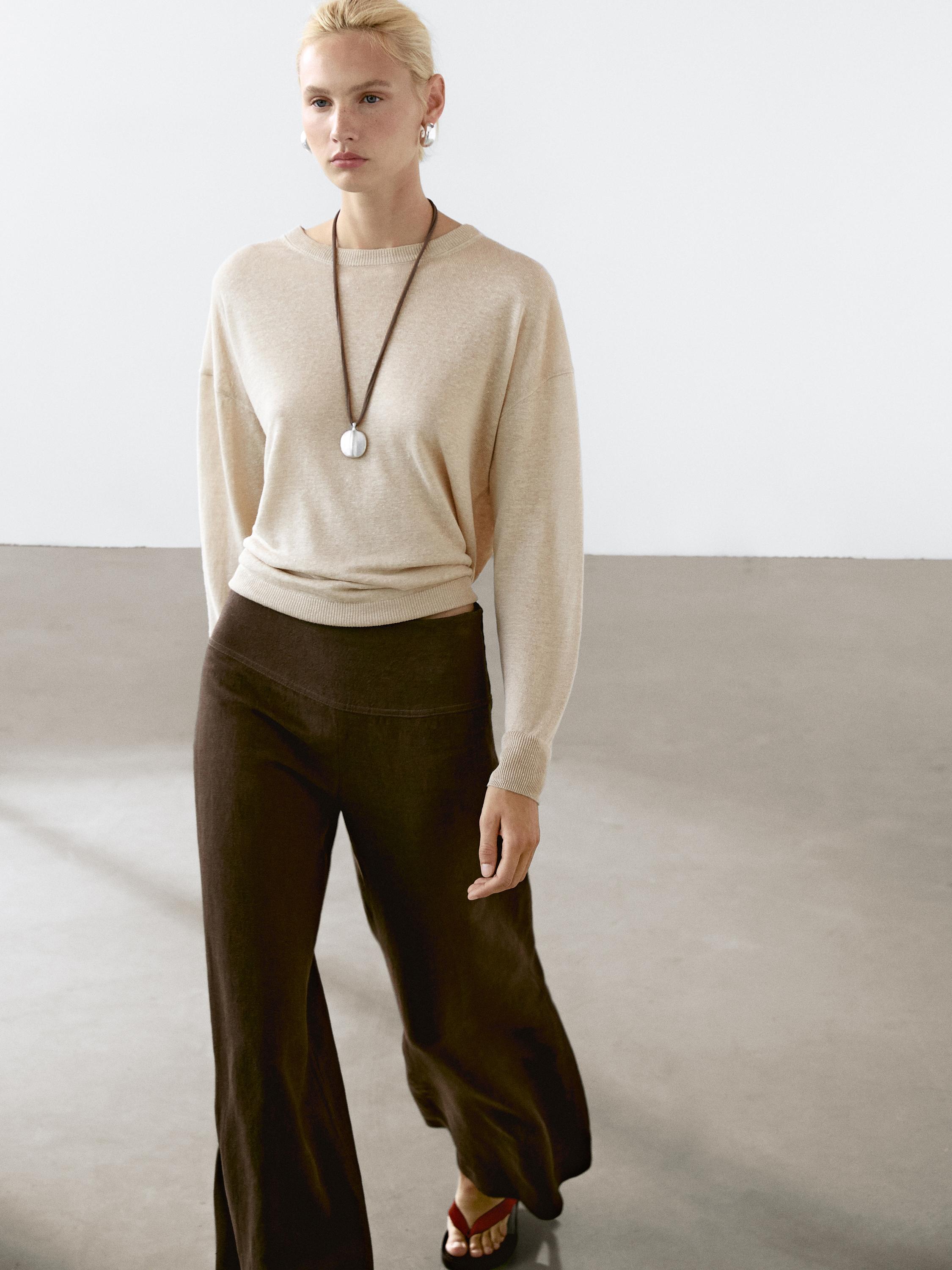 100% linen oversize knit sweater