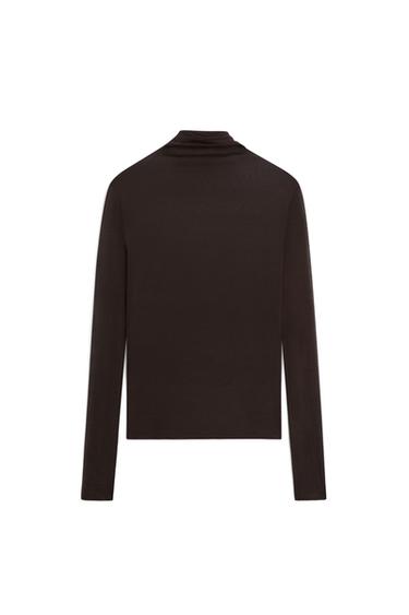 100% silk funnel neck T-shirt - LIMITED EDITION — Chocolate 7