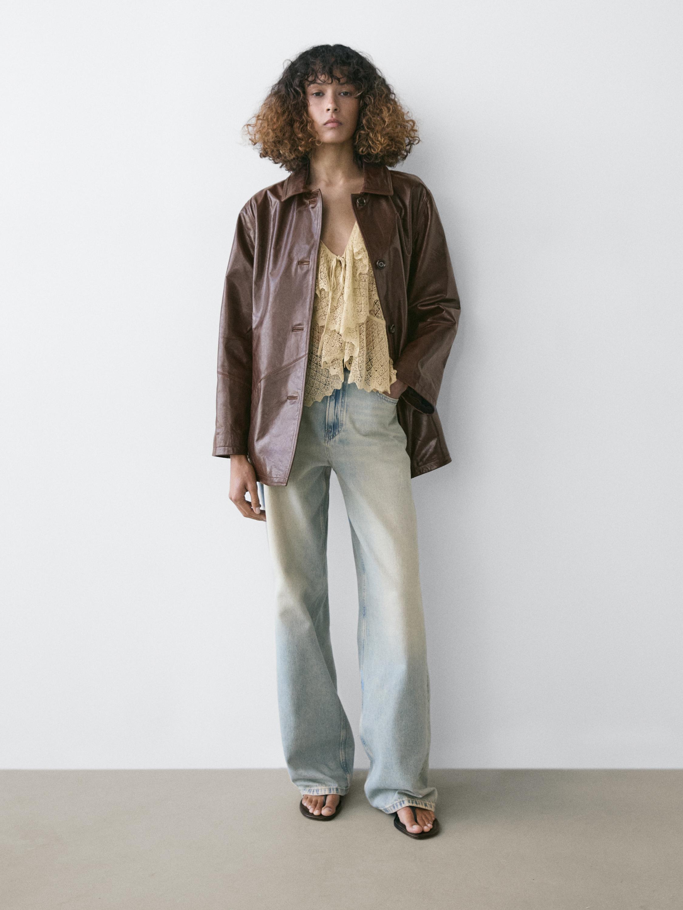 Nappa leather jacket — BROWN