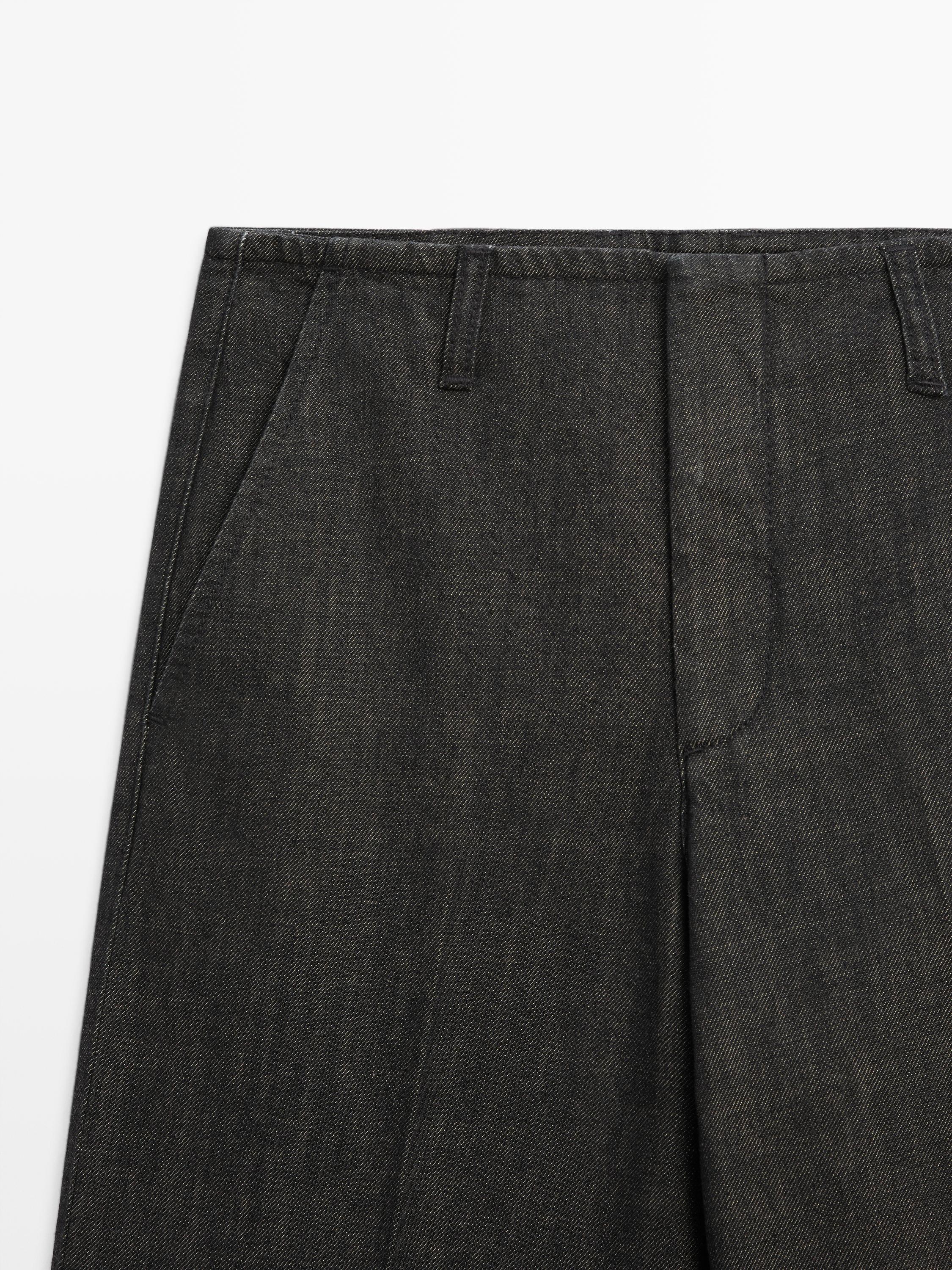 Blugi wide leg cu talie medie