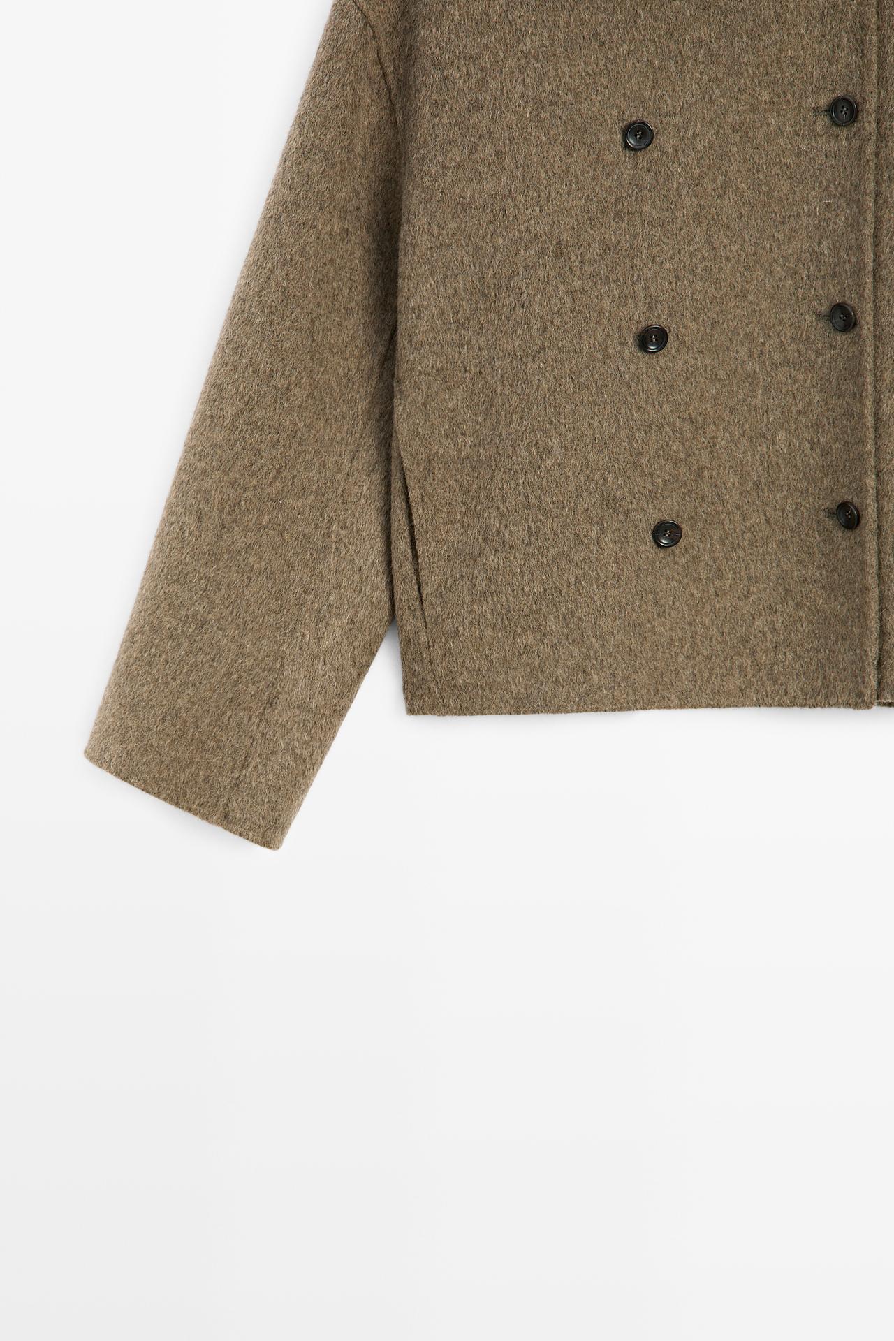 Short wool coat — BROWN