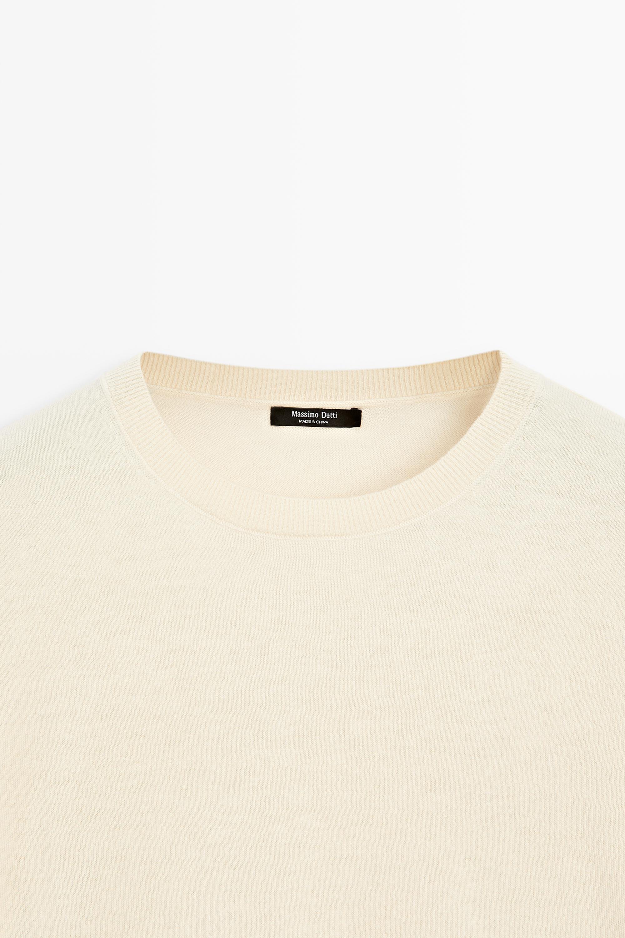 Round neck knit sweater — Vanilla