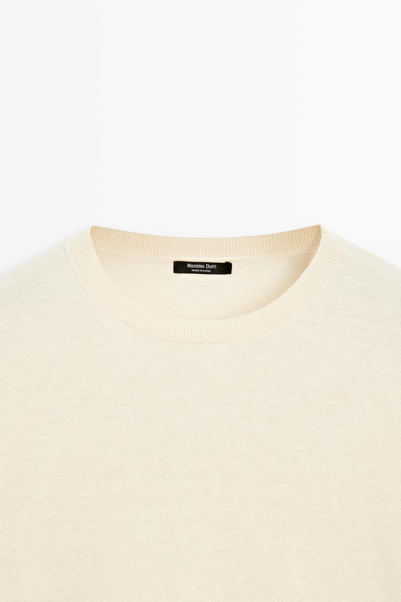 Round neck knit sweater — Vanilla