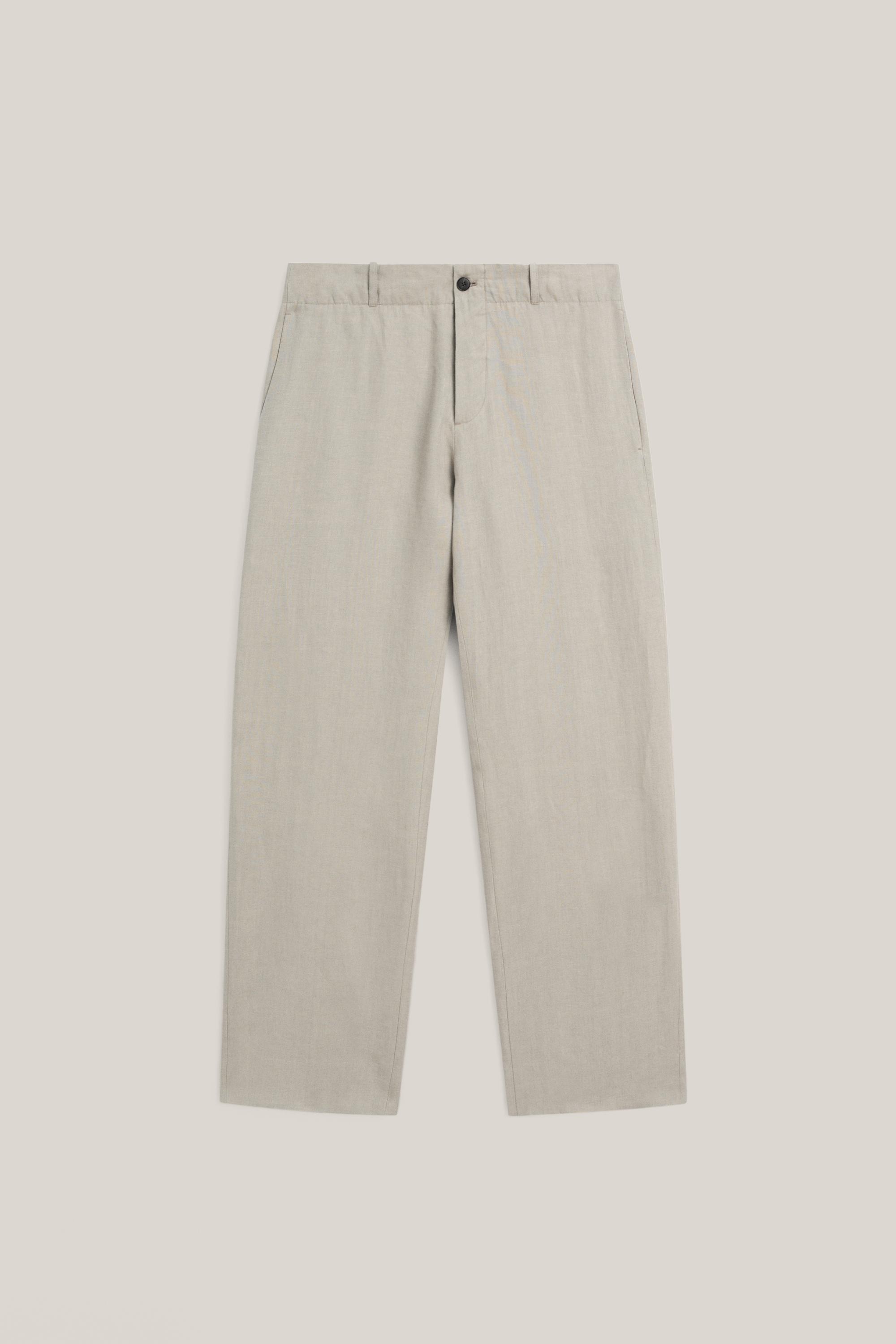 100% linen trousers - Limited Edition — KHAKI