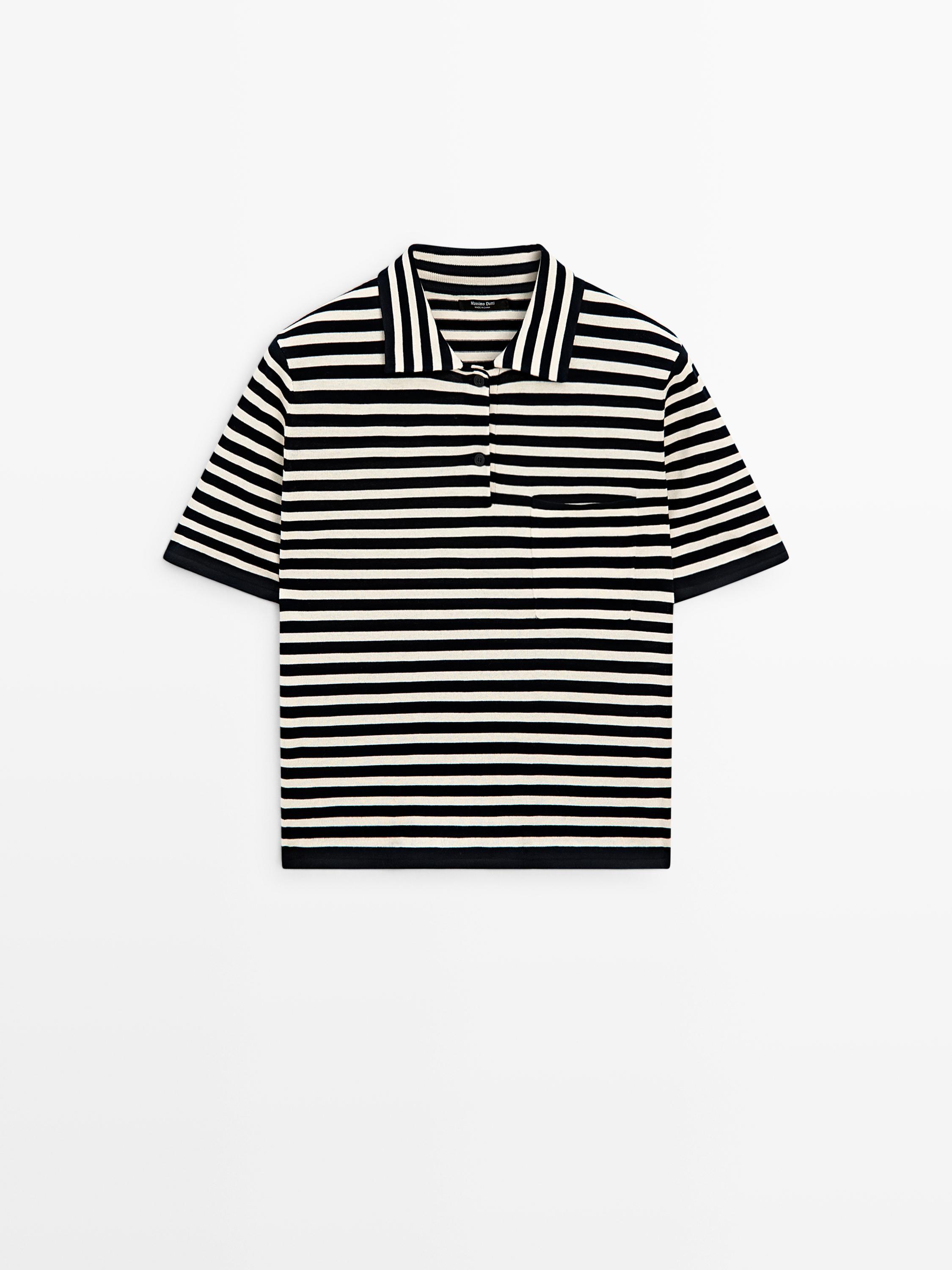 Knit polo shirt with pocket detail