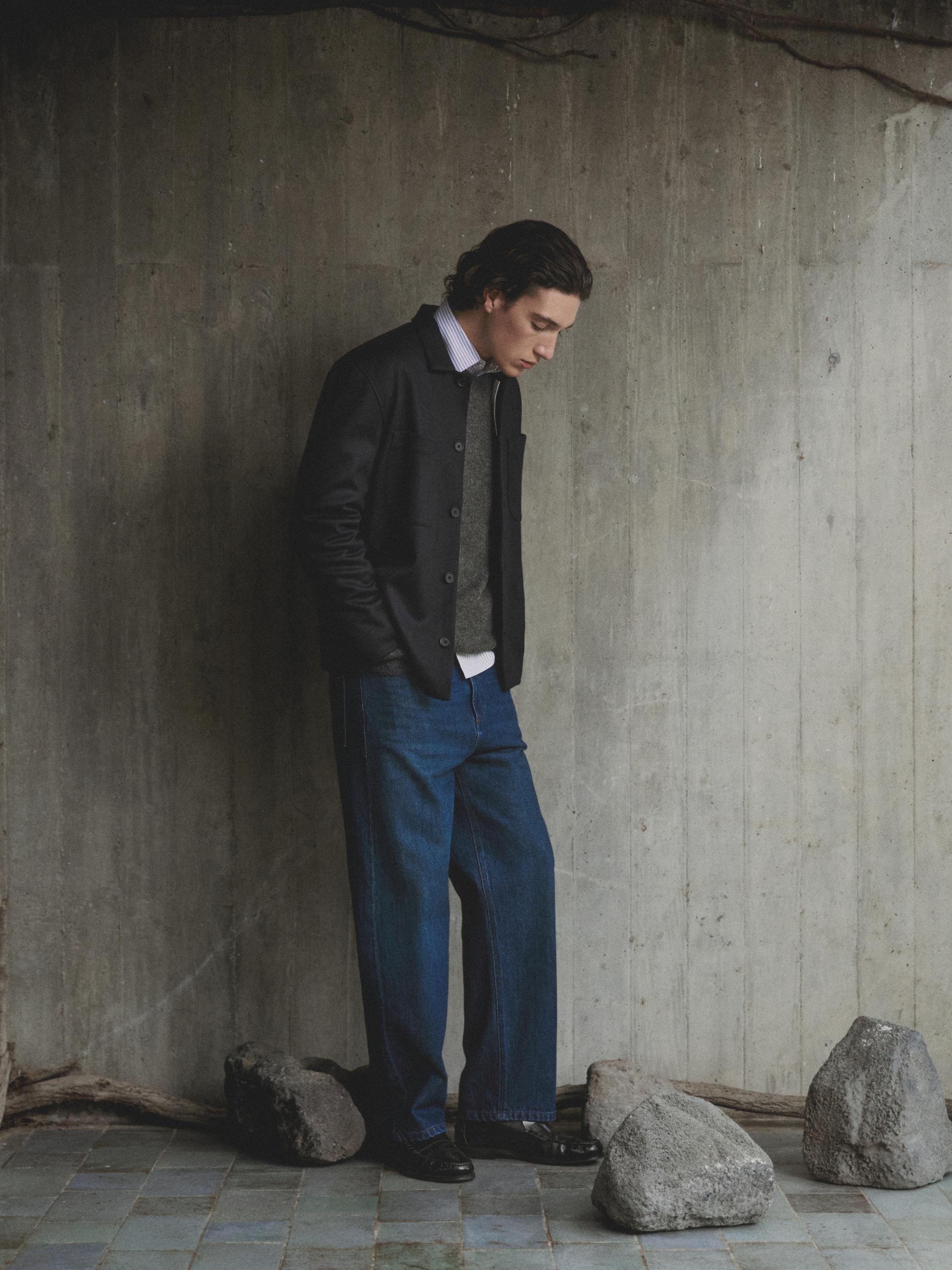 Leather loafers with penny strap — BLACK