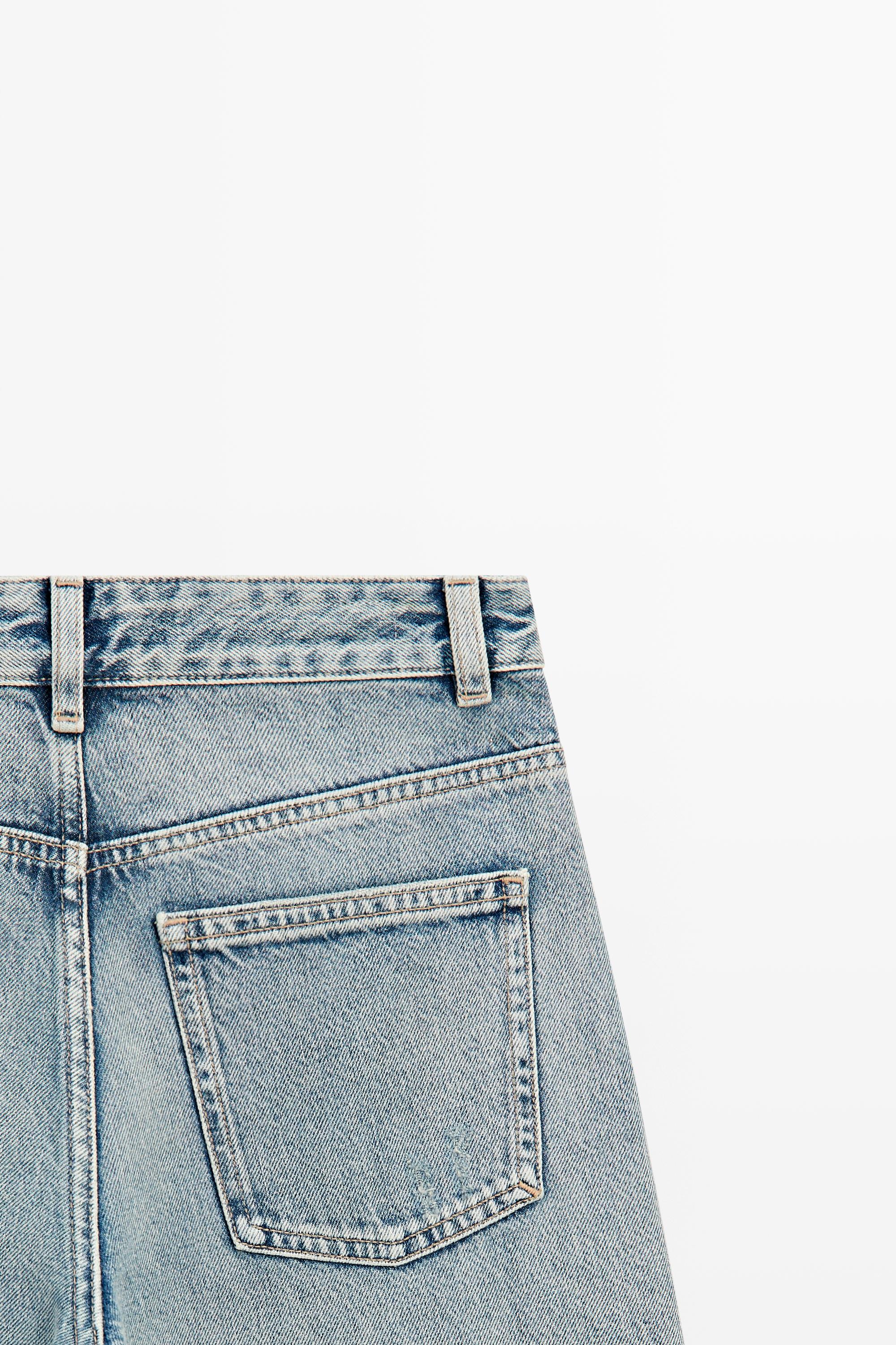 Mid-waist barrel fit jeans — Light Blue