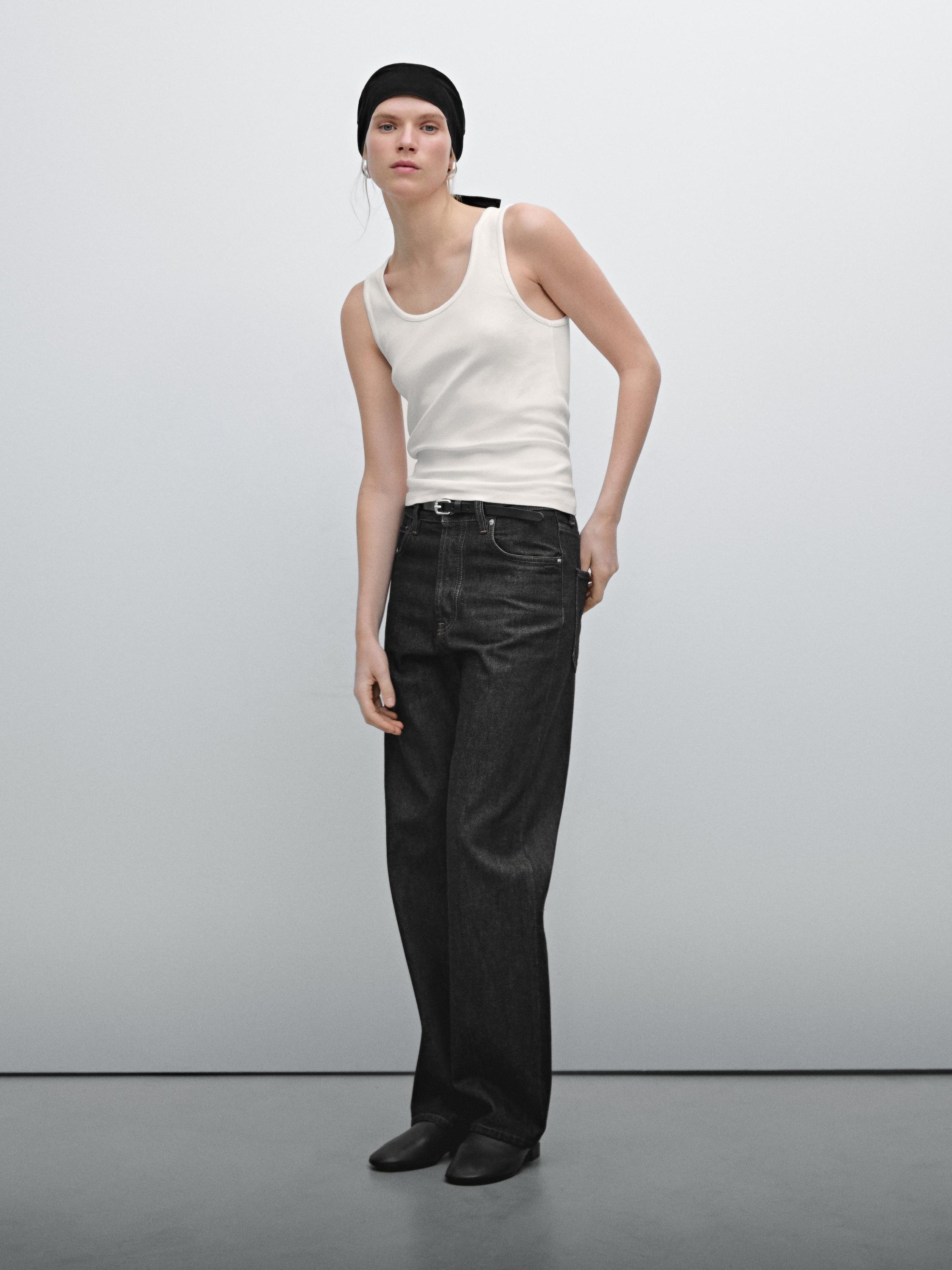 100% cotton T-shirt with wide straps