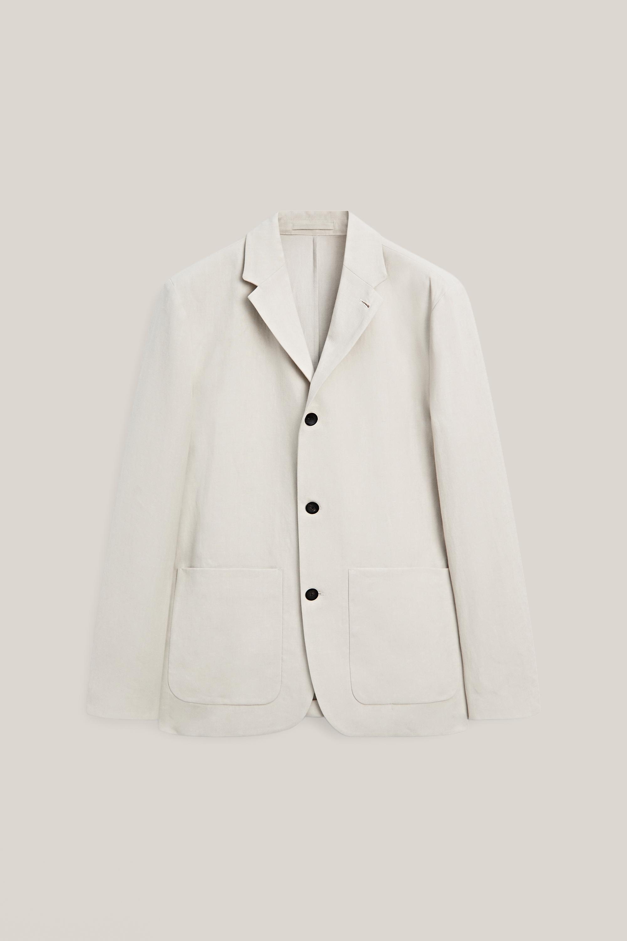 100% linen suit blazer with pocket details - LIMITED EDITION — CREAM
