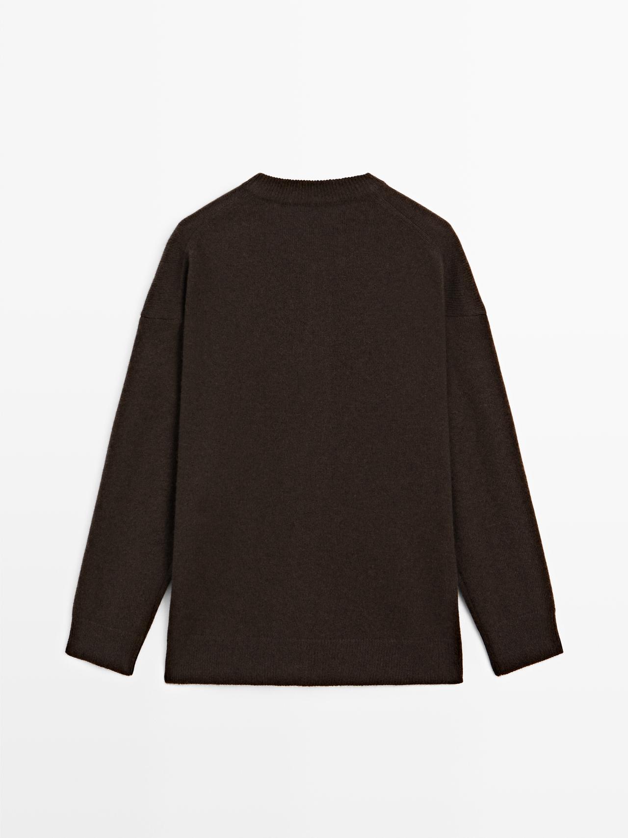 100% cashmere oversize knit cardigan — Chocolate