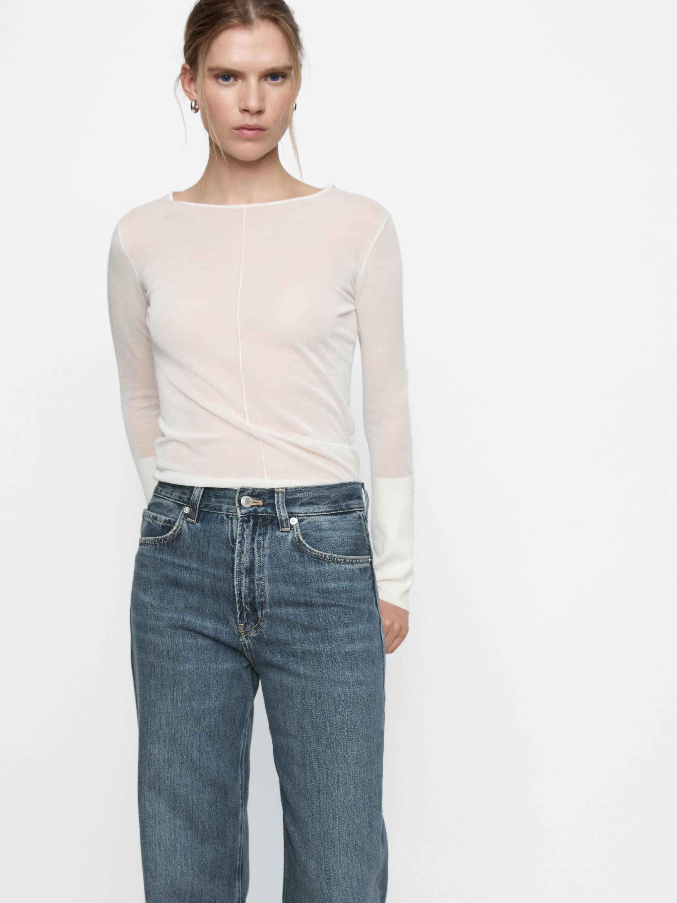 High-waist wide-leg jeans
