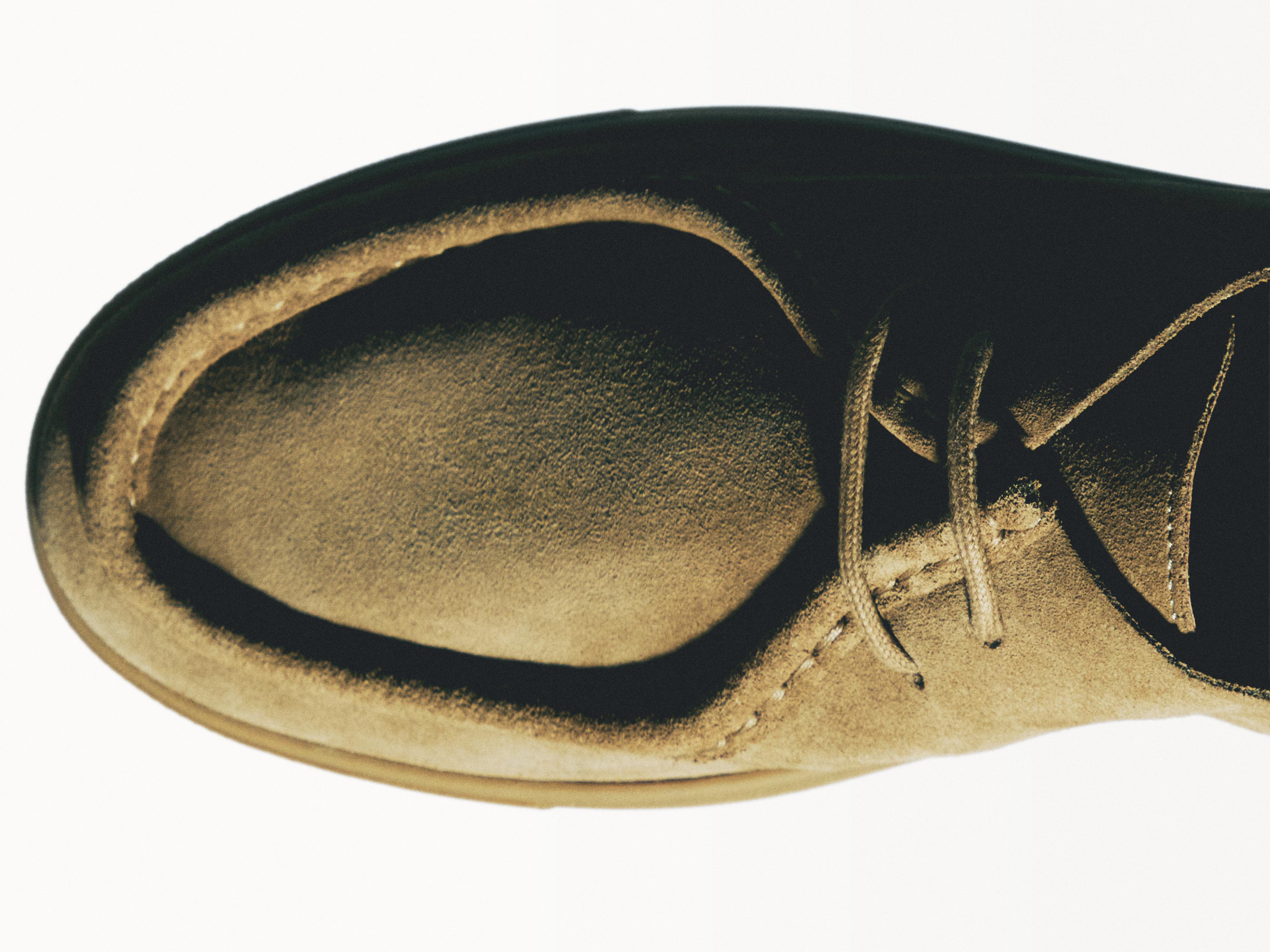 Moc toe split suede shoes — TAUPE
