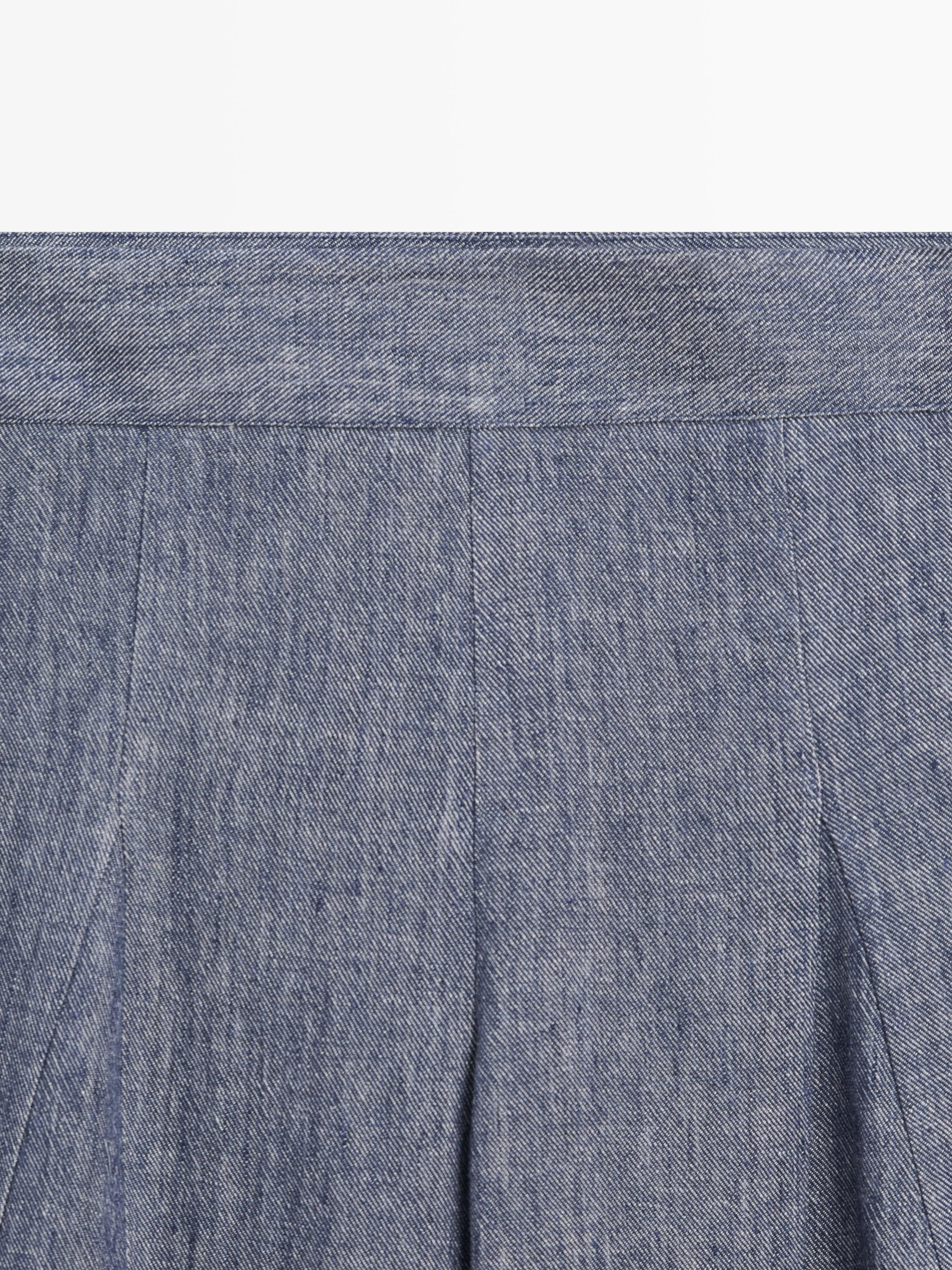 Pleated palazzo trousers — Dark Blue