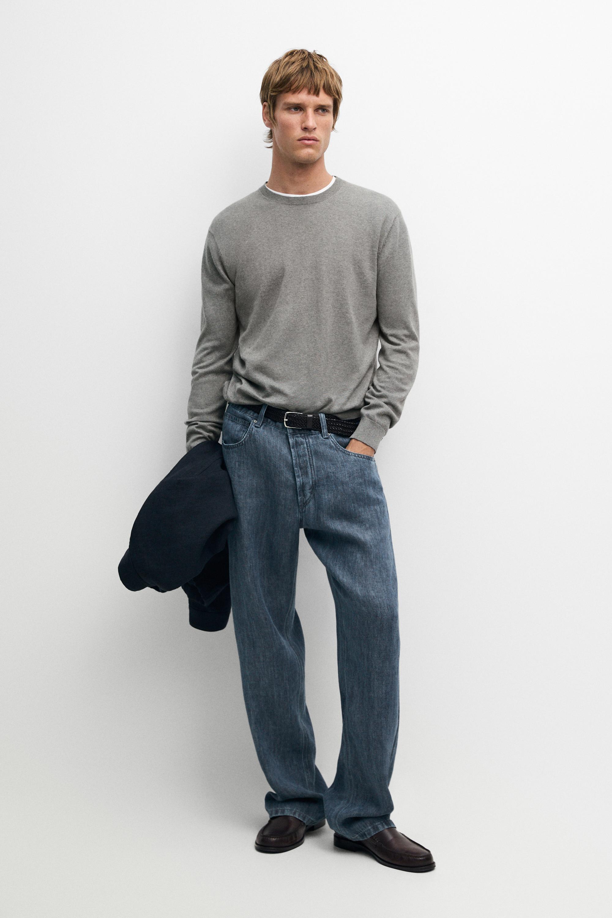 Cotton blend knit sweater
