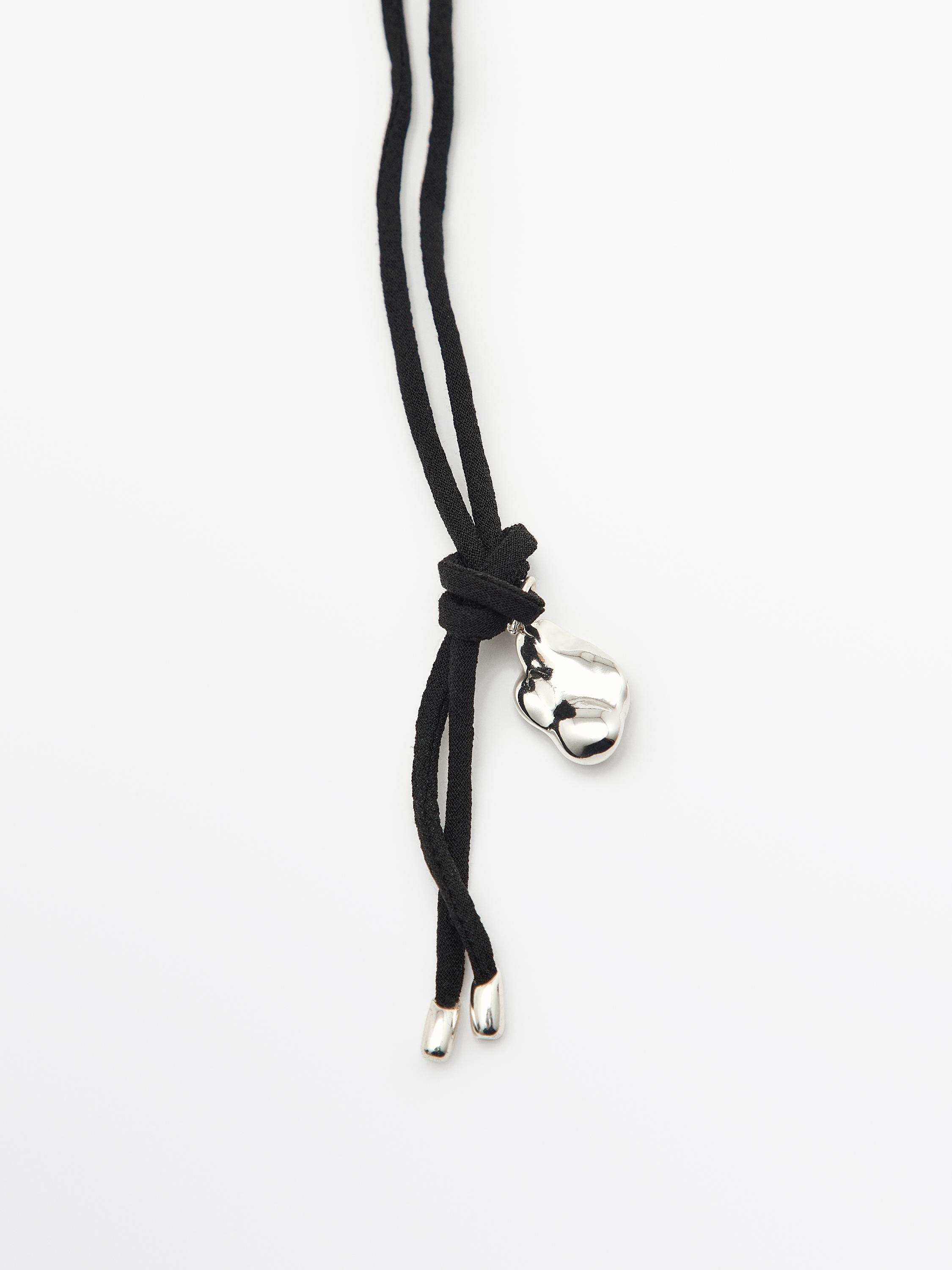Stone cord necklace