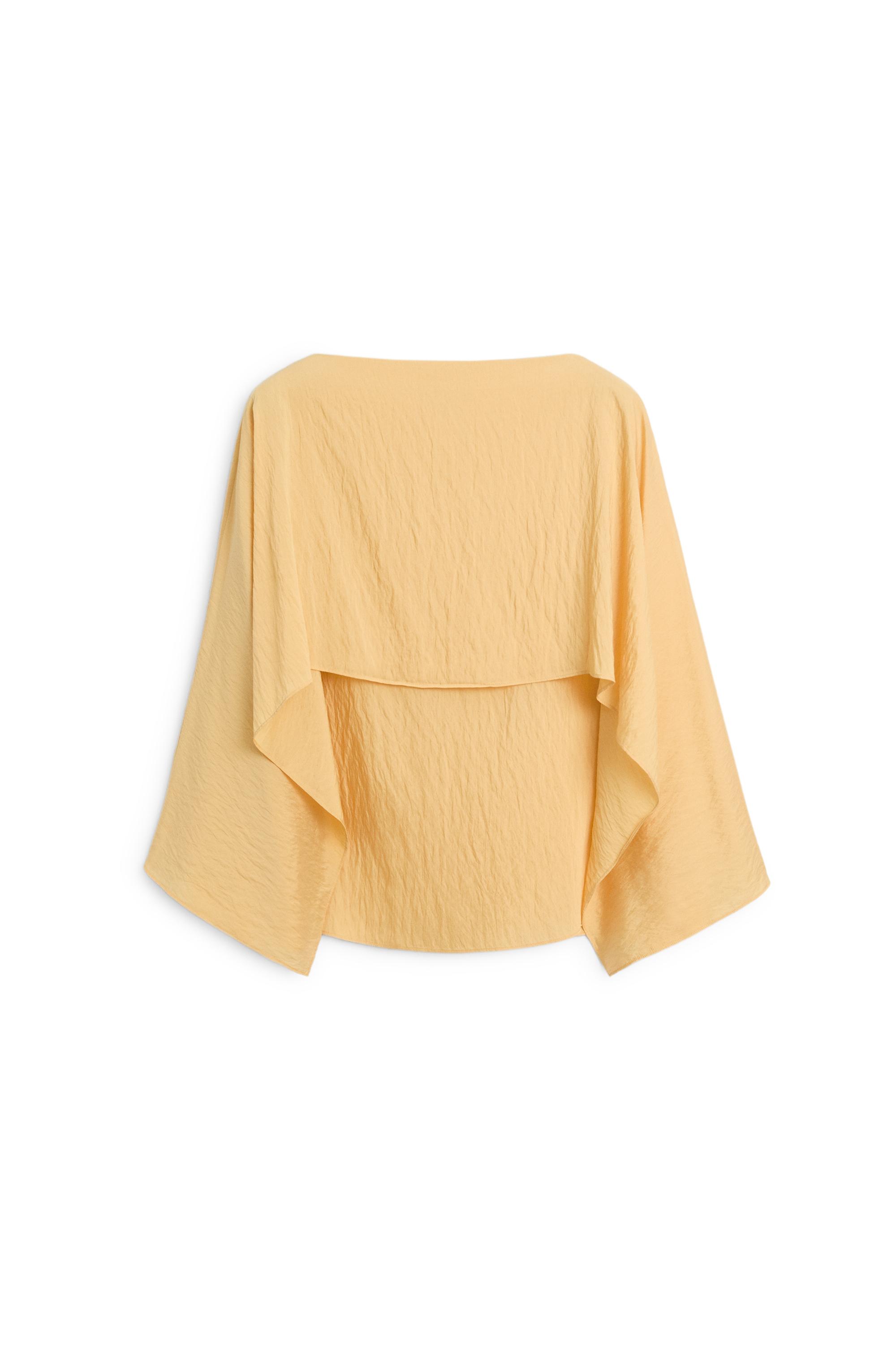 Flowing cape-style blouse — Yellow