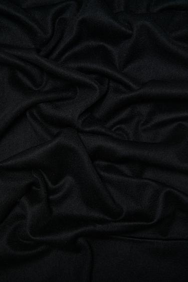 Wool blend scarf with fringing — BLACK 3