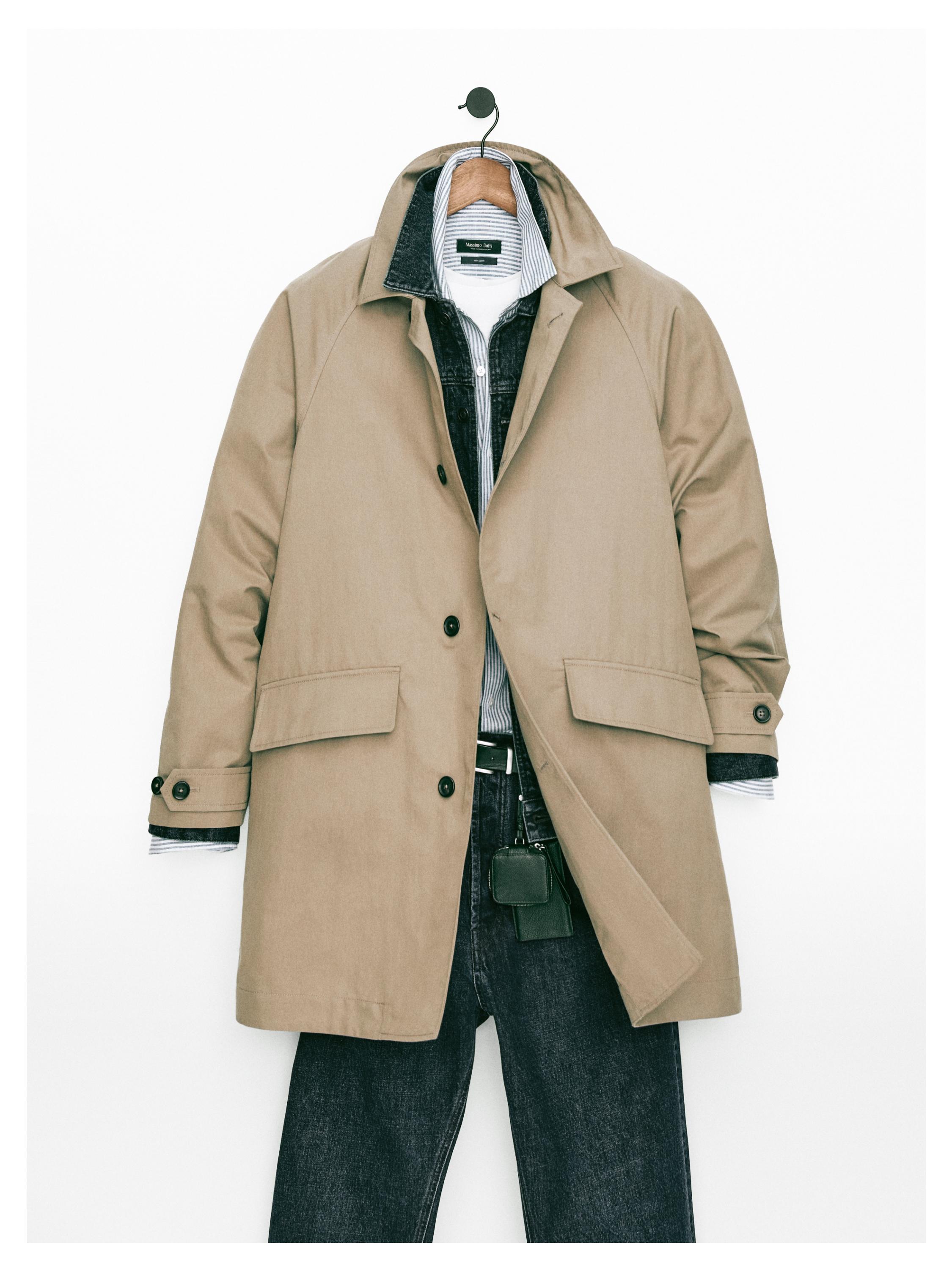 Lightweight cotton blend trench coat — BEIGE