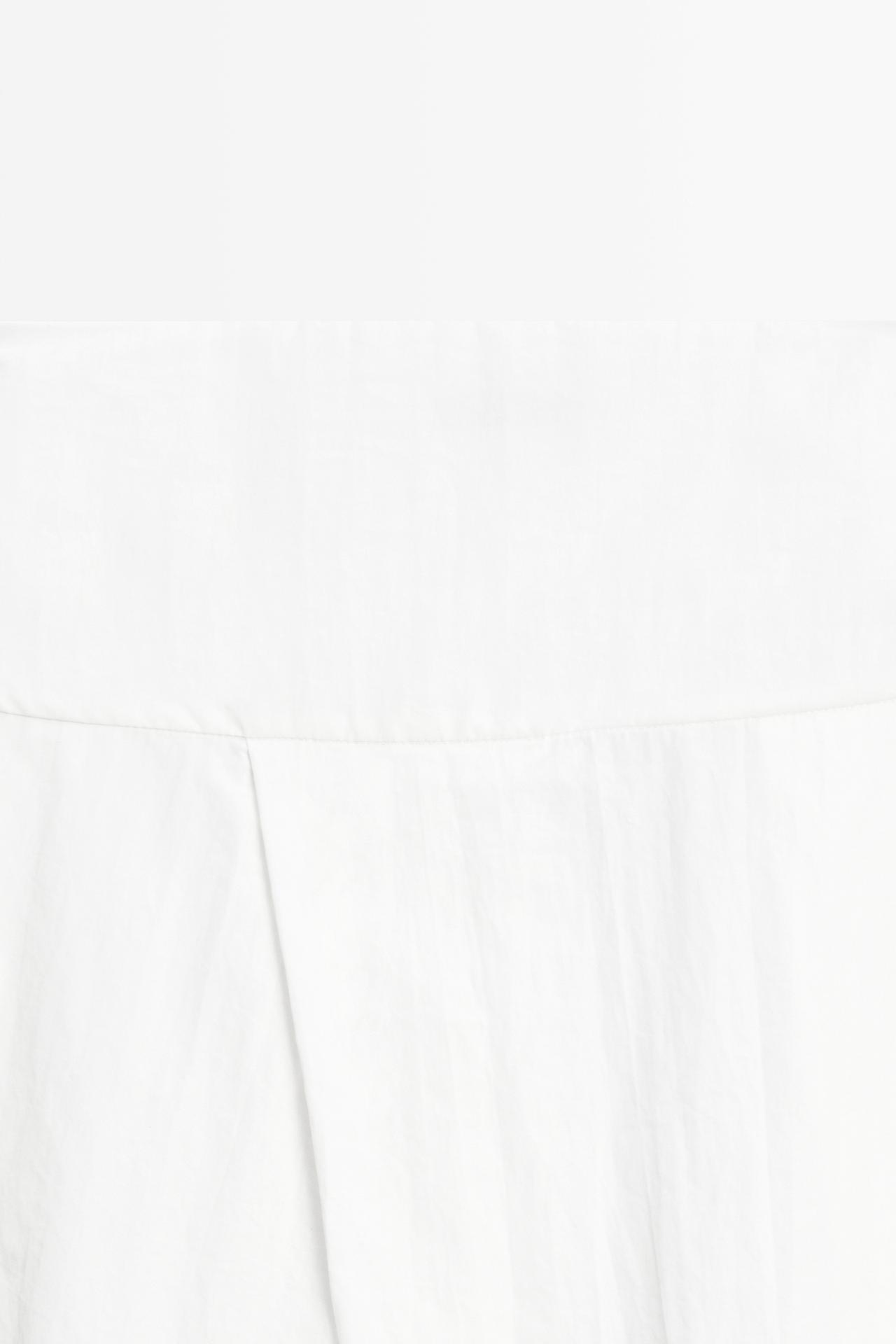 Midi skirt with yoke and pleated detail — WHITE