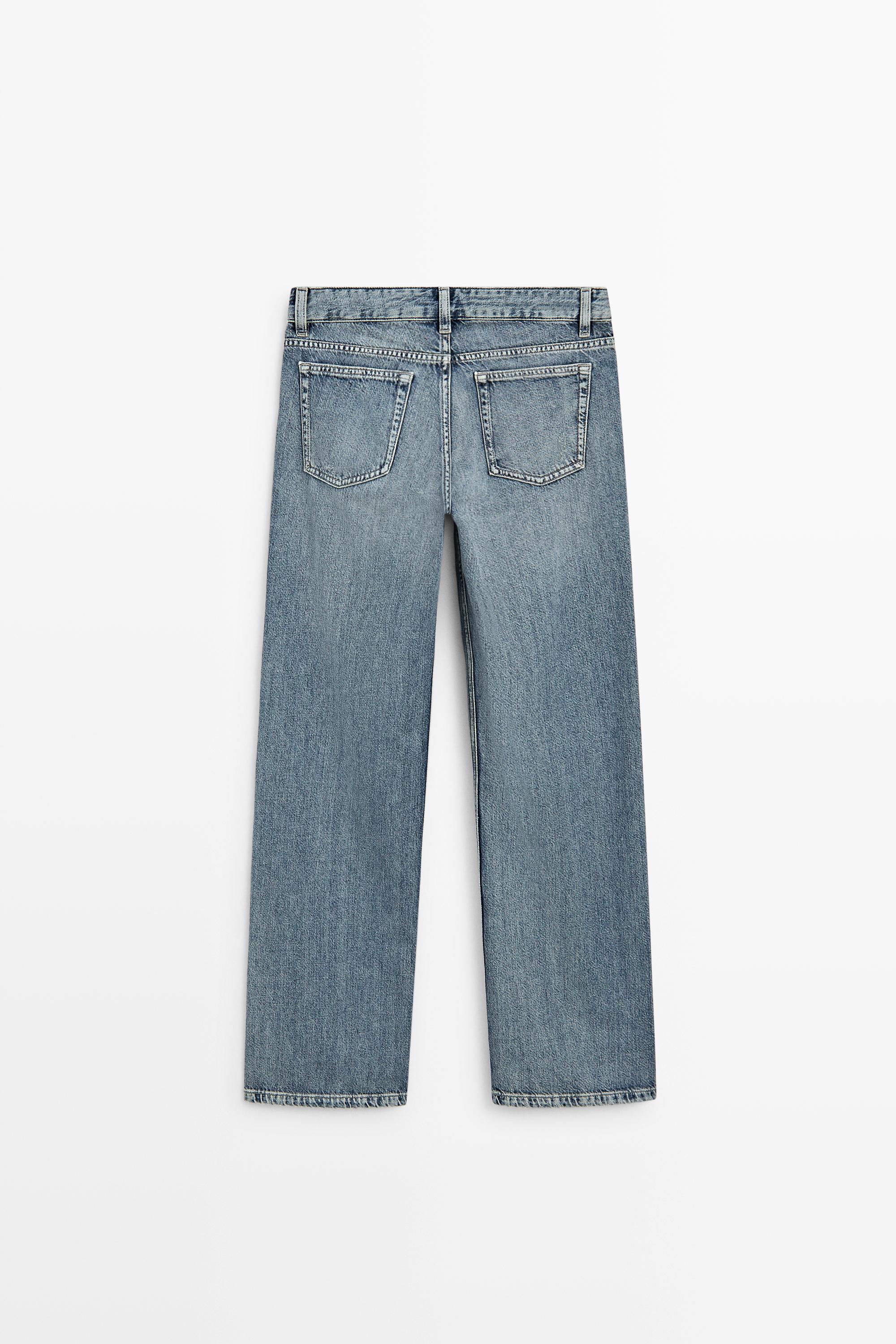 Low-rise straight-leg jeans — MEDIUM BLUE