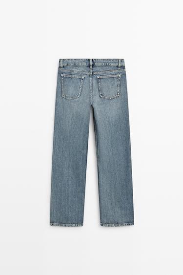 Low-rise straight-leg jeans — MEDIUM BLUE 6