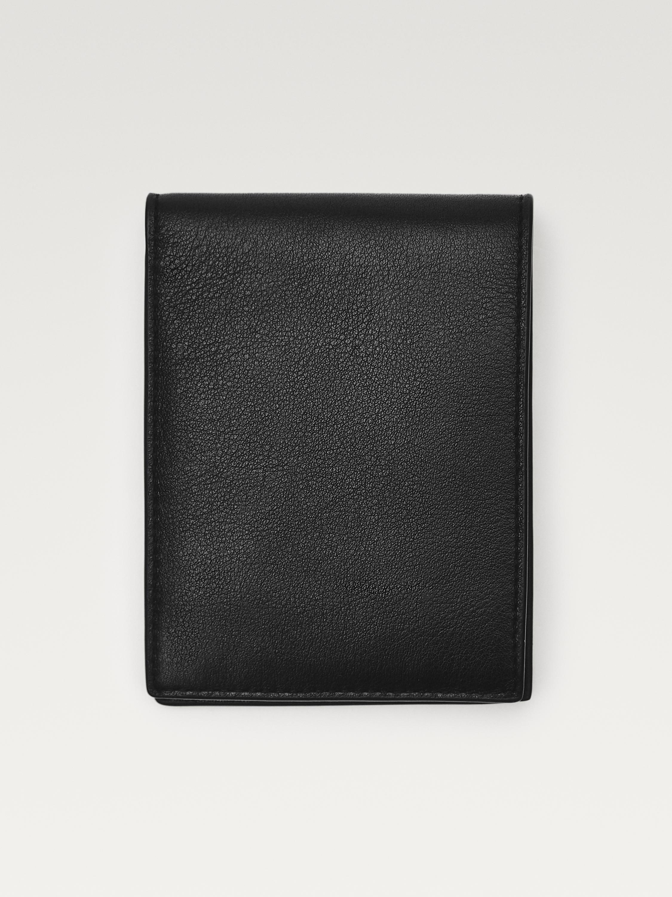 Portefeuille format paysage en cuir nappa avec compartiment pièces