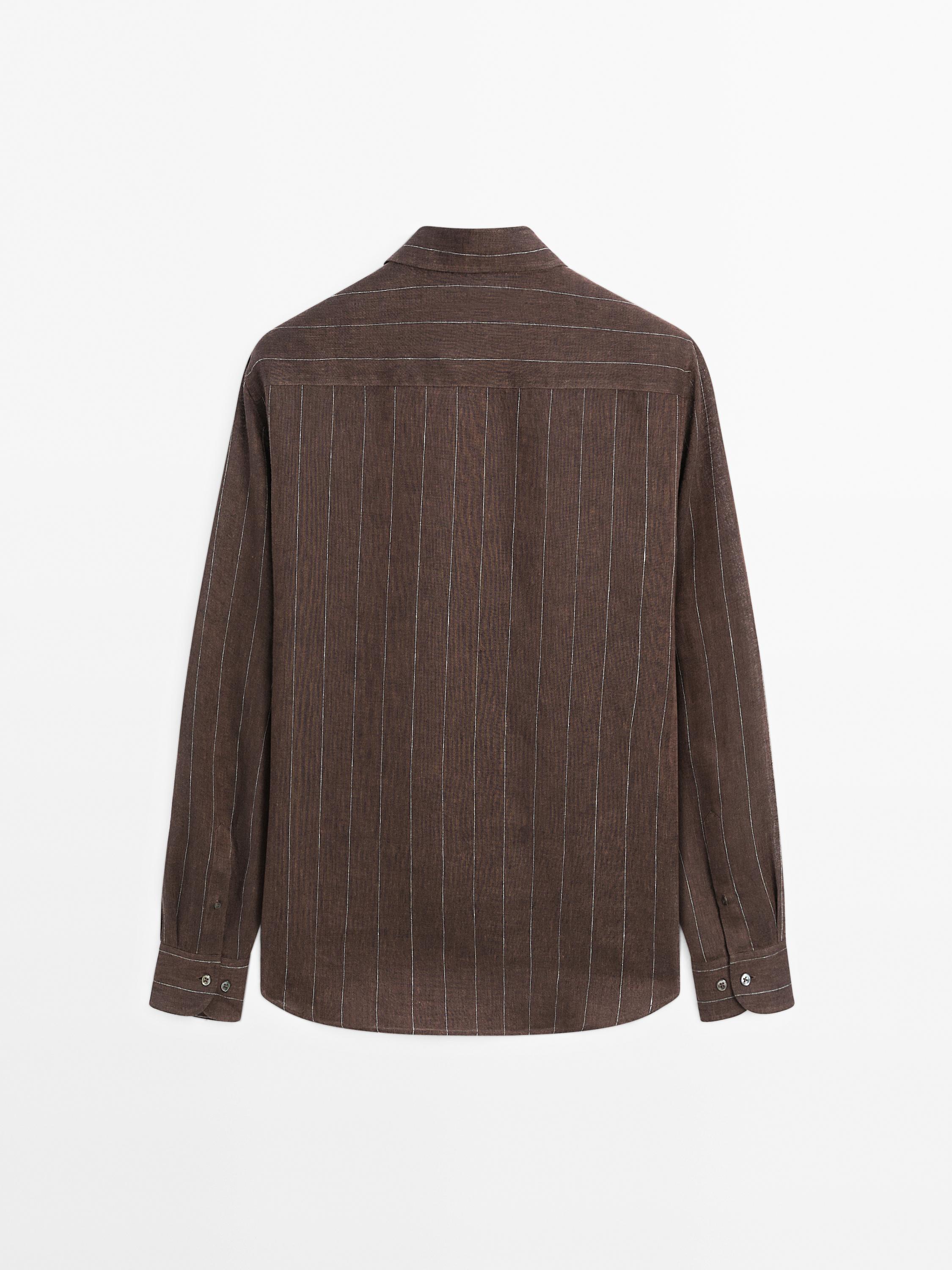 100% linen pinstripe shirt