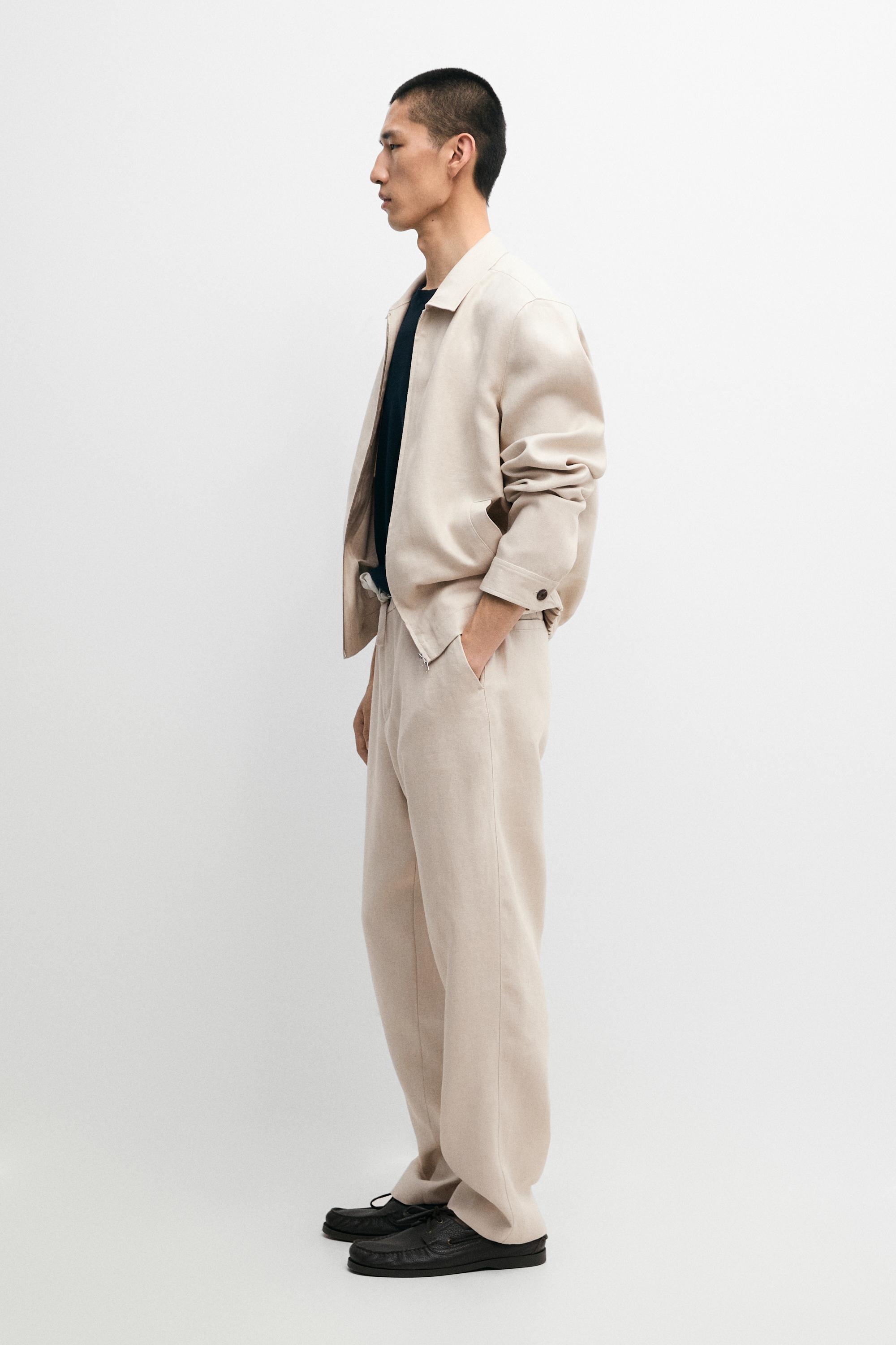 100% linen joggers — BEIGE
