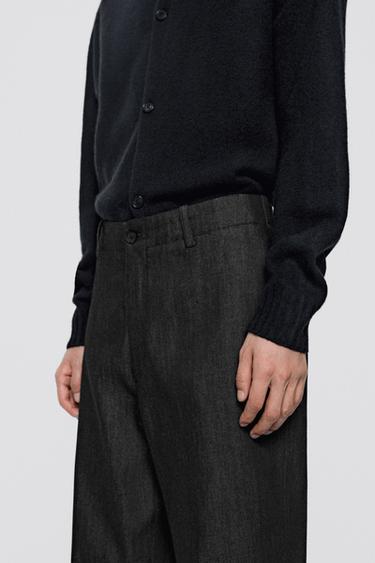 Cotton blend denim-effect pants - LIMITED EDITION — BLACK 3