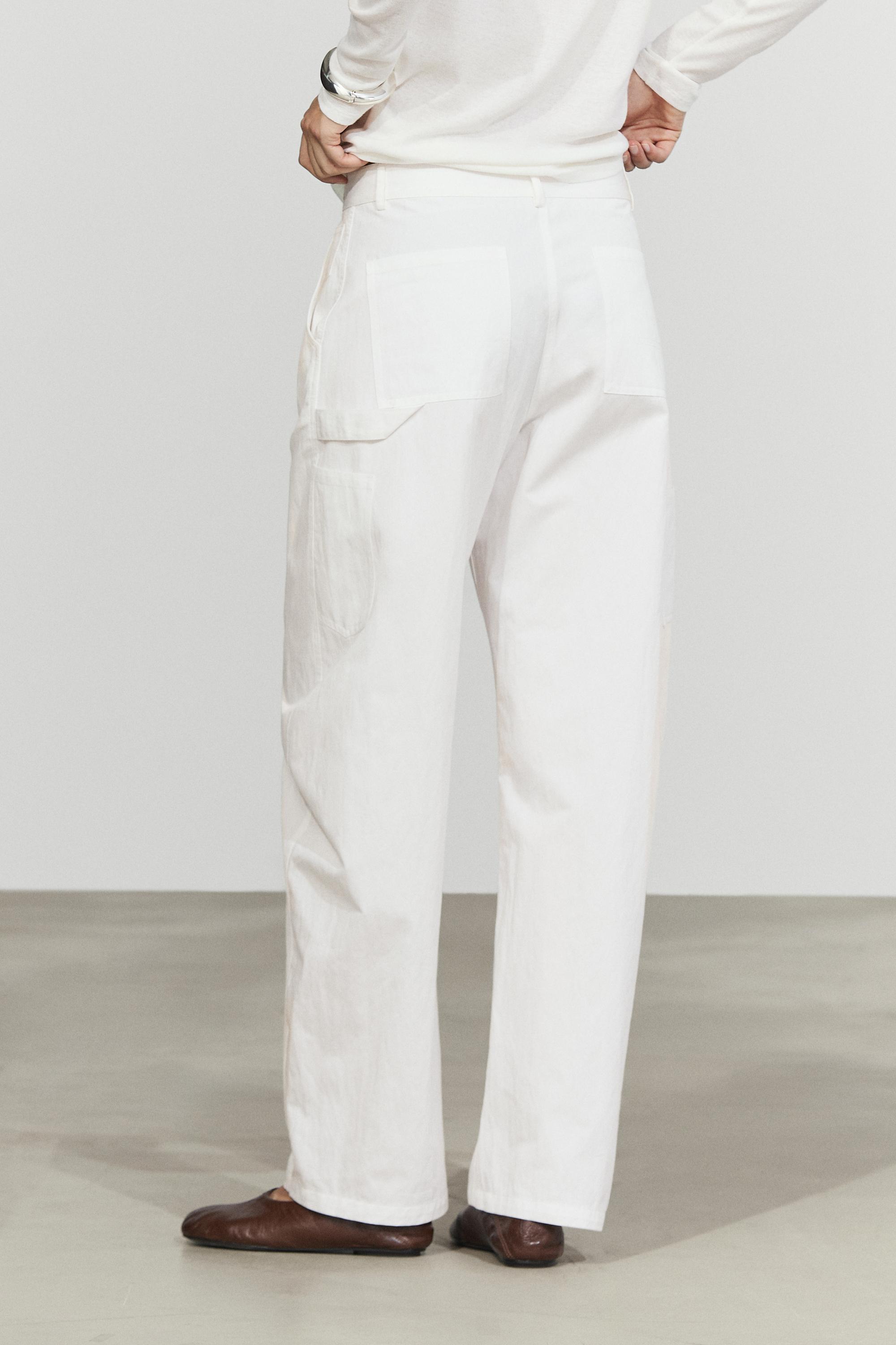 Cotton cargo pants — WHITE